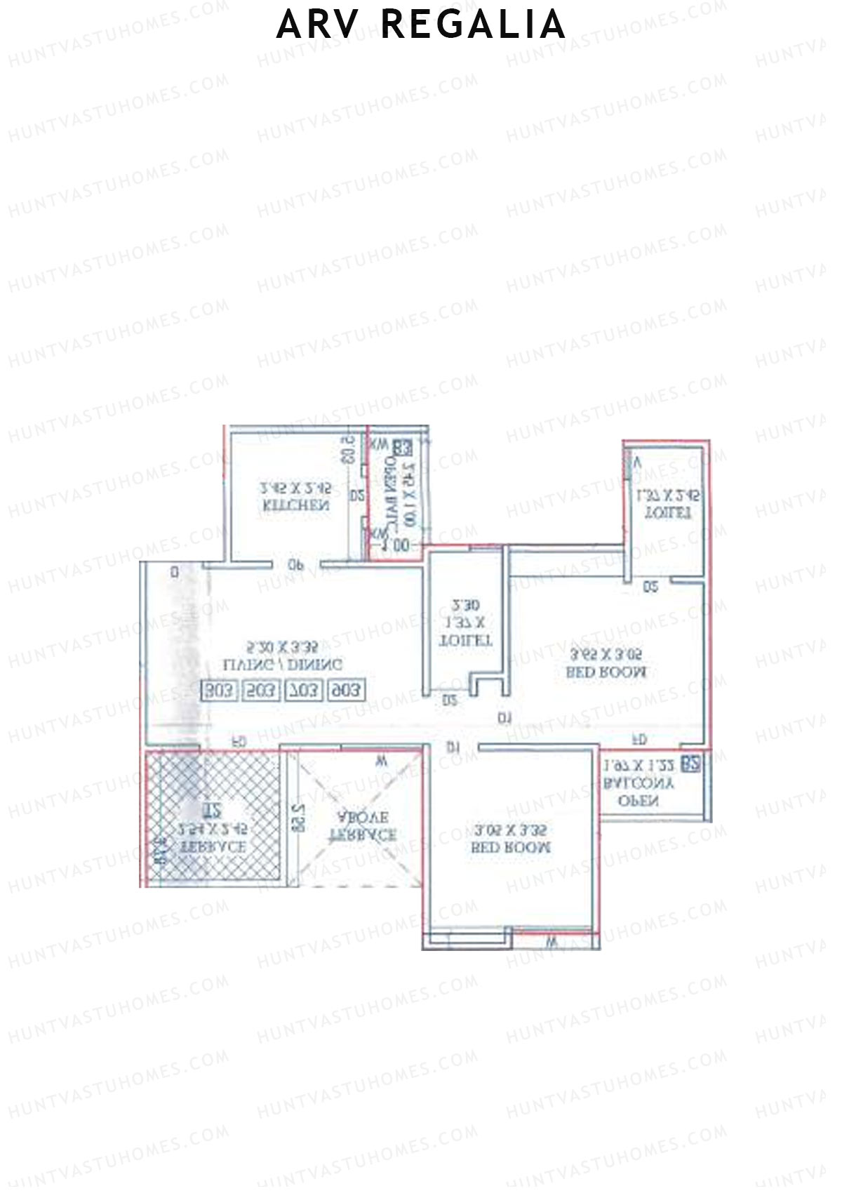 ARV Regalia Wing B Unit 2 Floor Plan