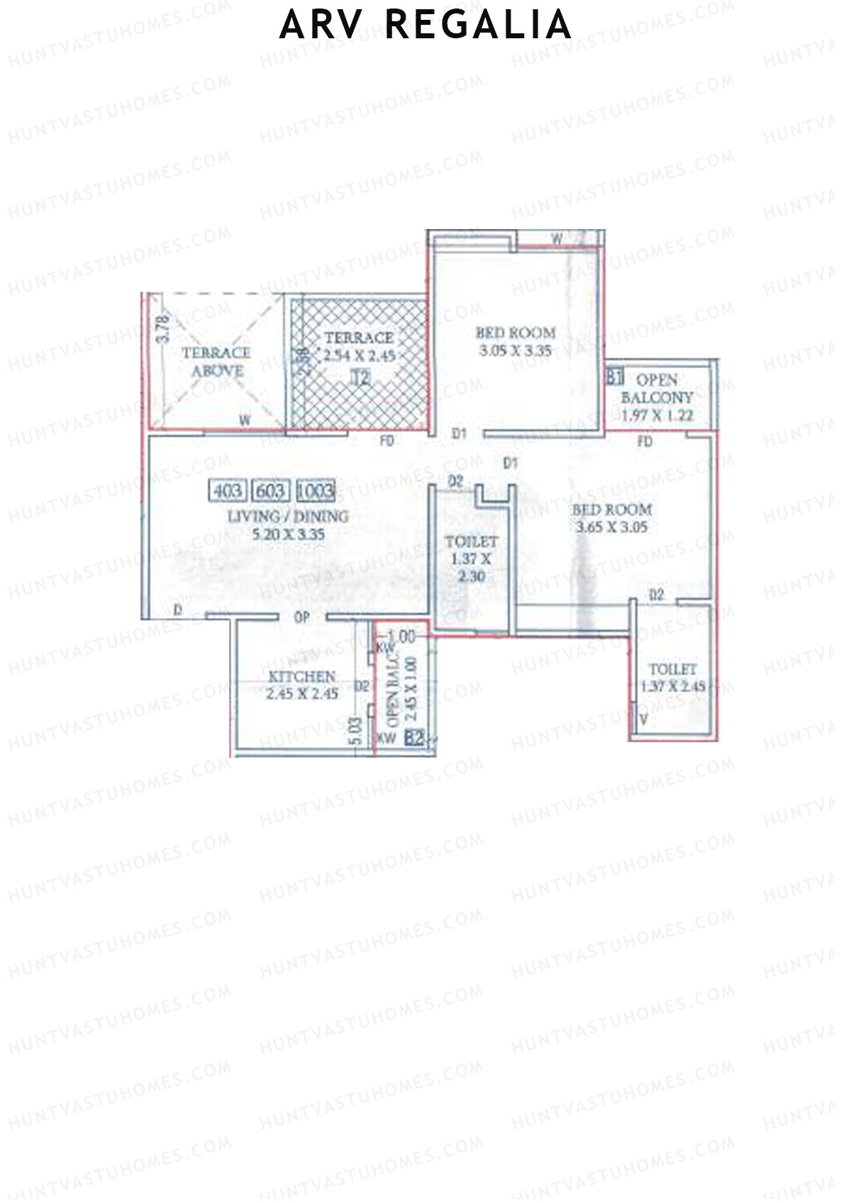 ARV Regalia Wing B Unit 3 Floor Plan