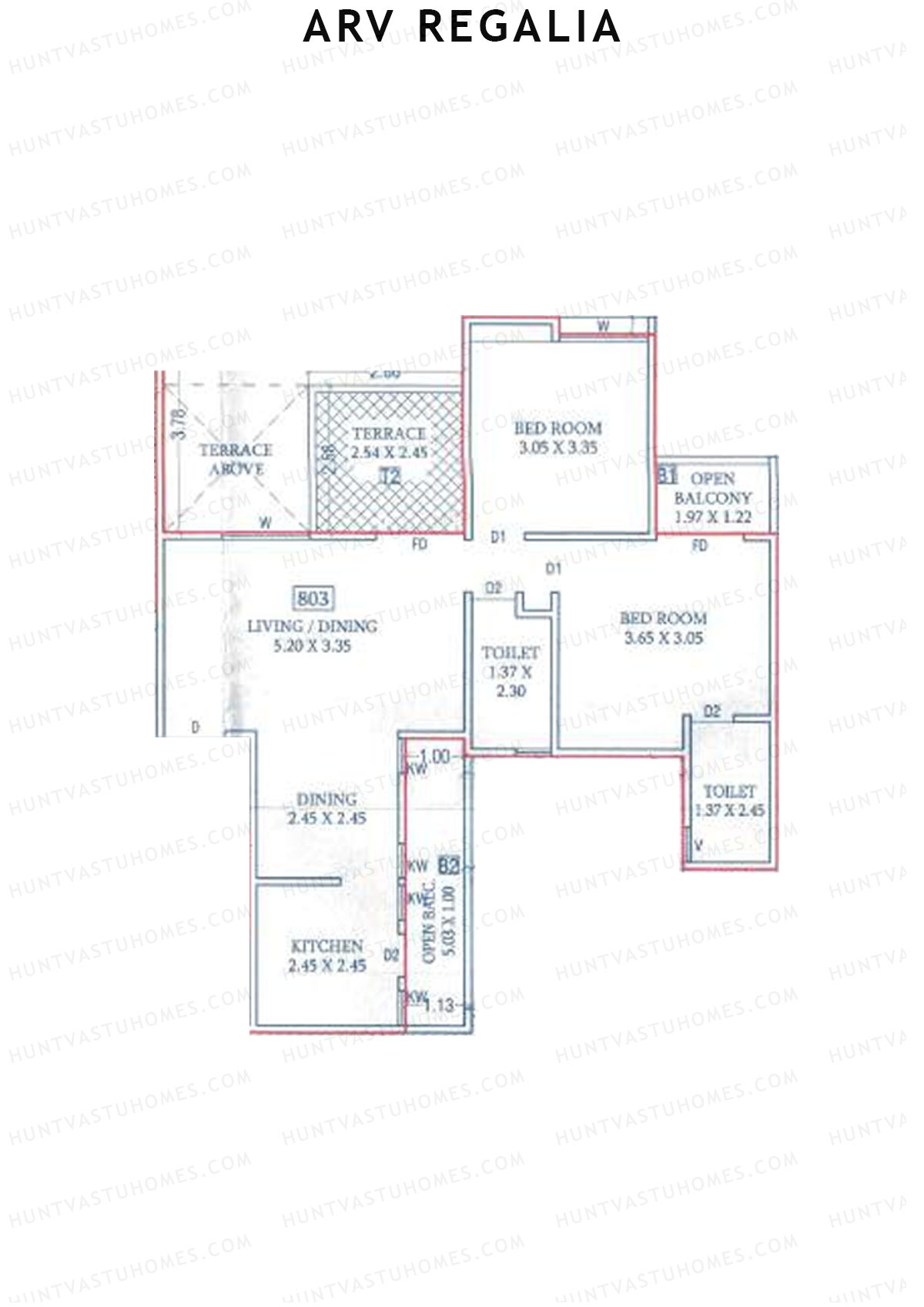 ARV Regalia Wing B Unit 3 Floor Plan
