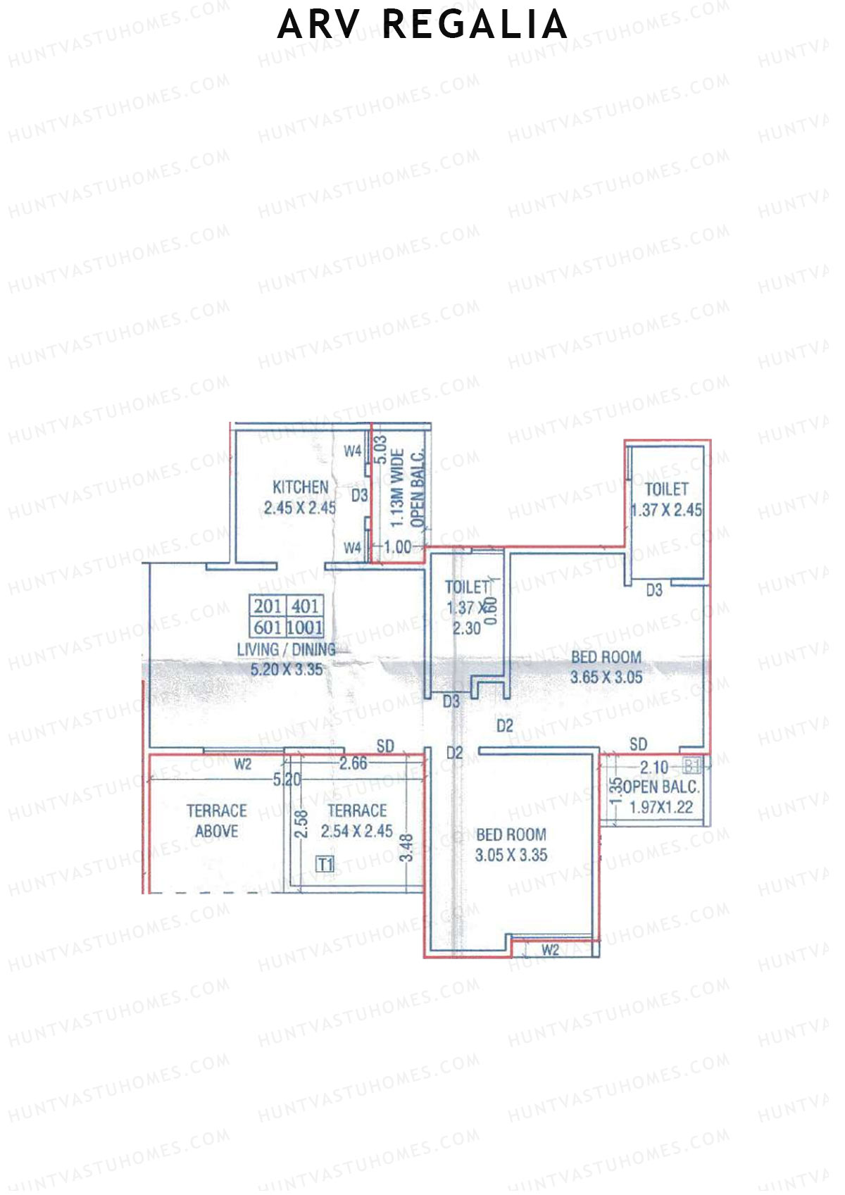 ARV Regalia Wing C Unit 1 Floor Plan