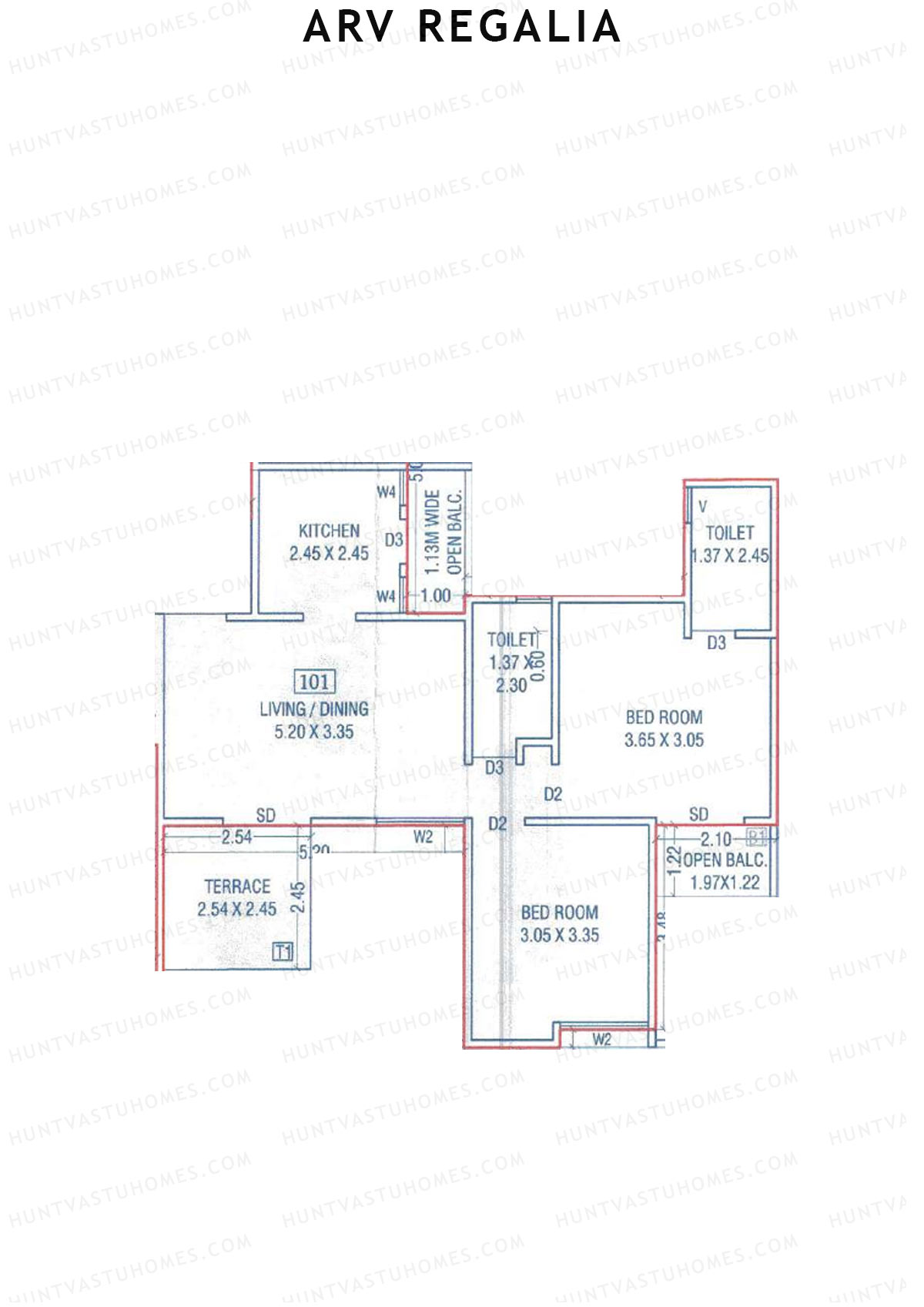 ARV Regalia Wing C Unit 1 Floor Plan