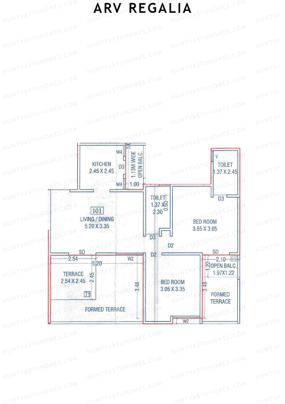 ARV Regalia Wing C Unit 1 Floor Plan