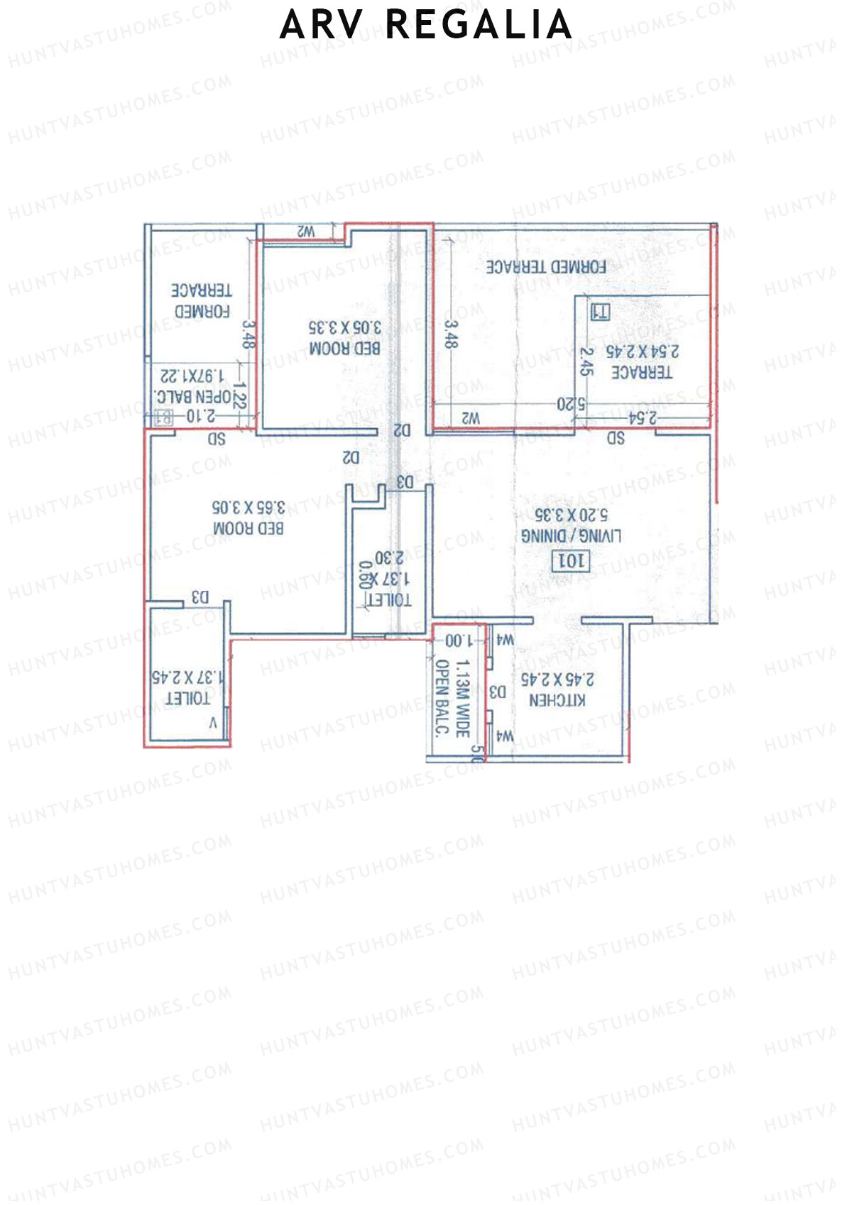 ARV Regalia Wing C Unit 3 Floor Plan