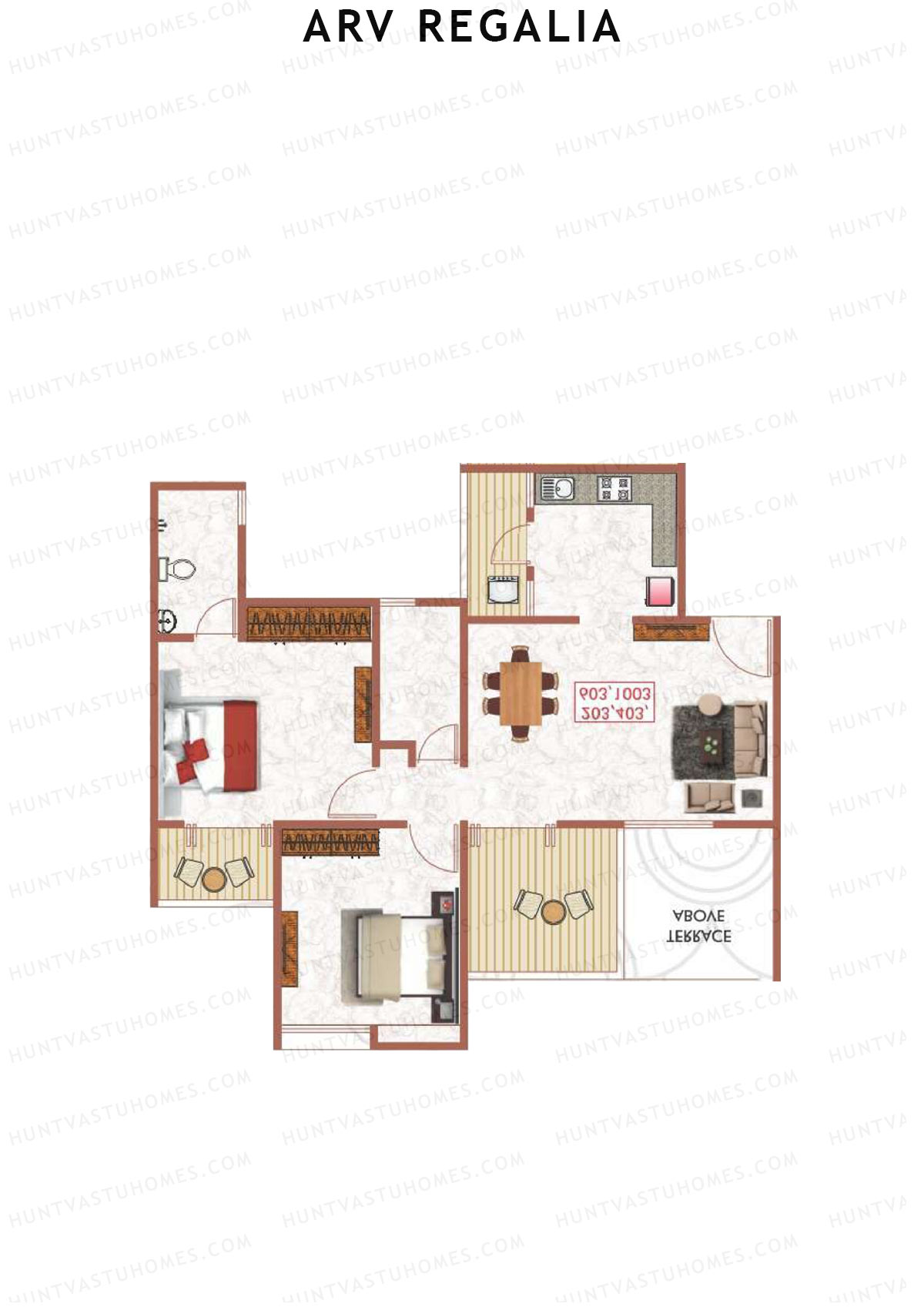 ARV Regalia Wing E Unit 2 Floor Plan