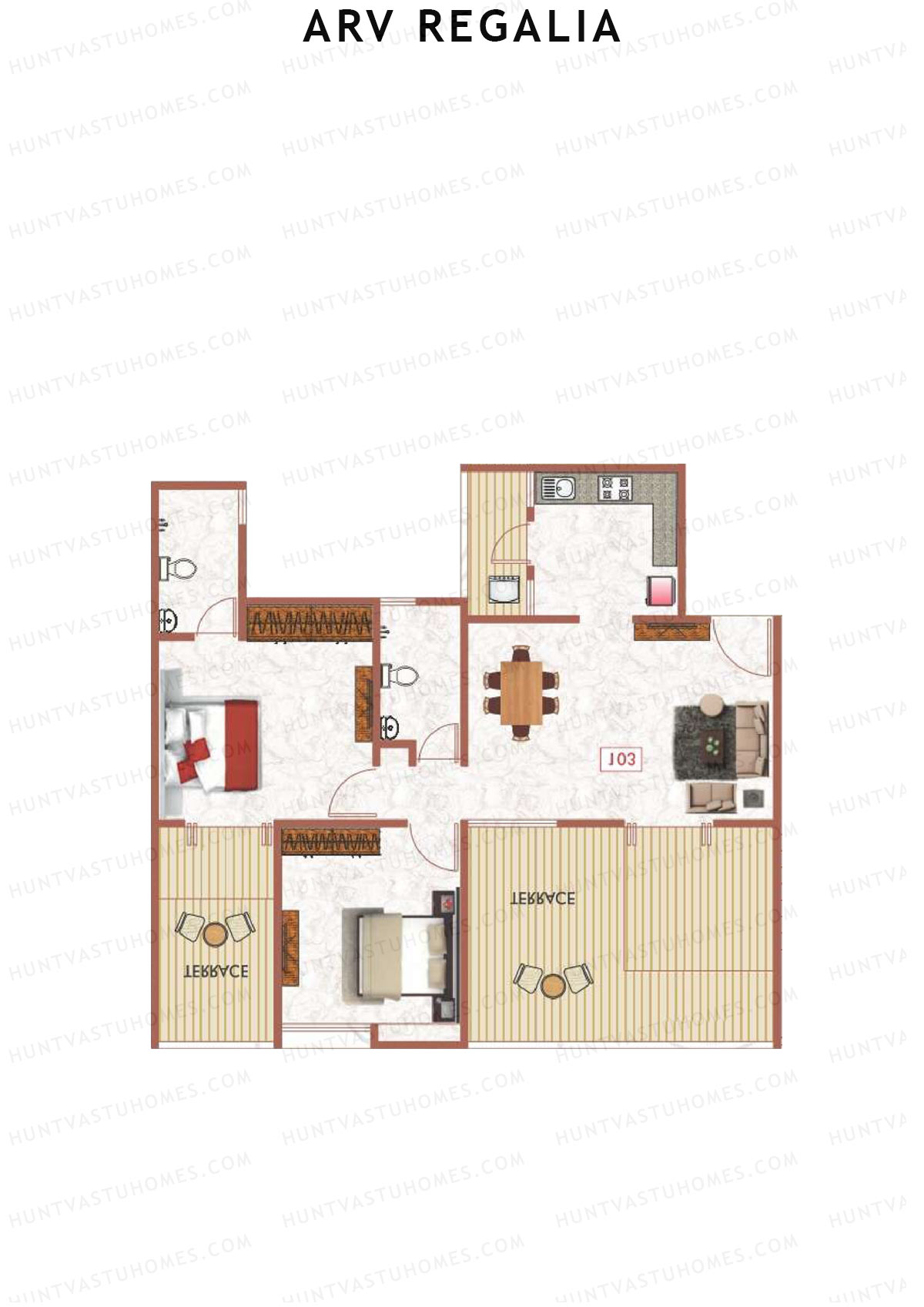 ARV Regalia Wing E Unit 2 Floor Plan