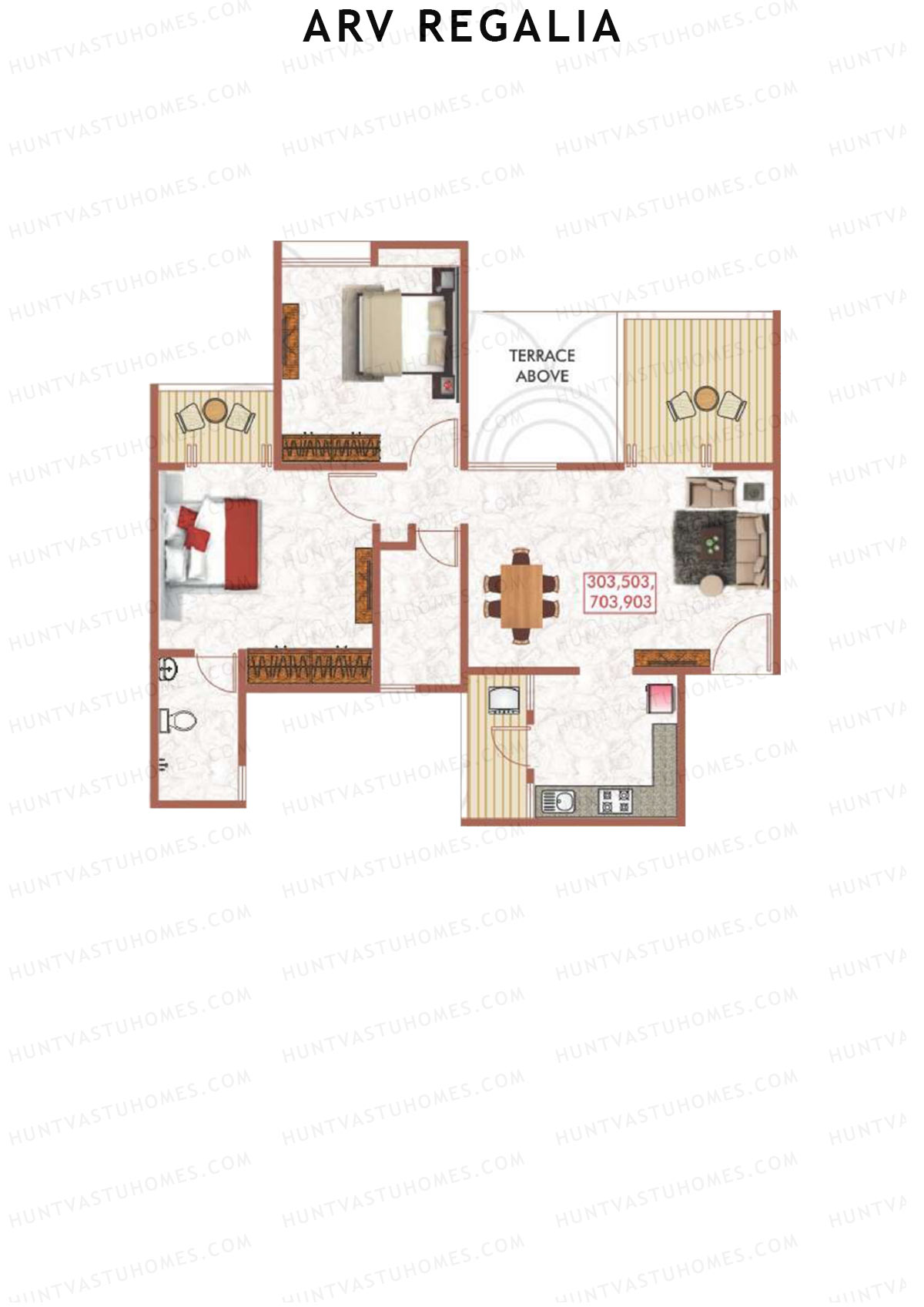 ARV Regalia Wing E Unit 3 Floor Plan