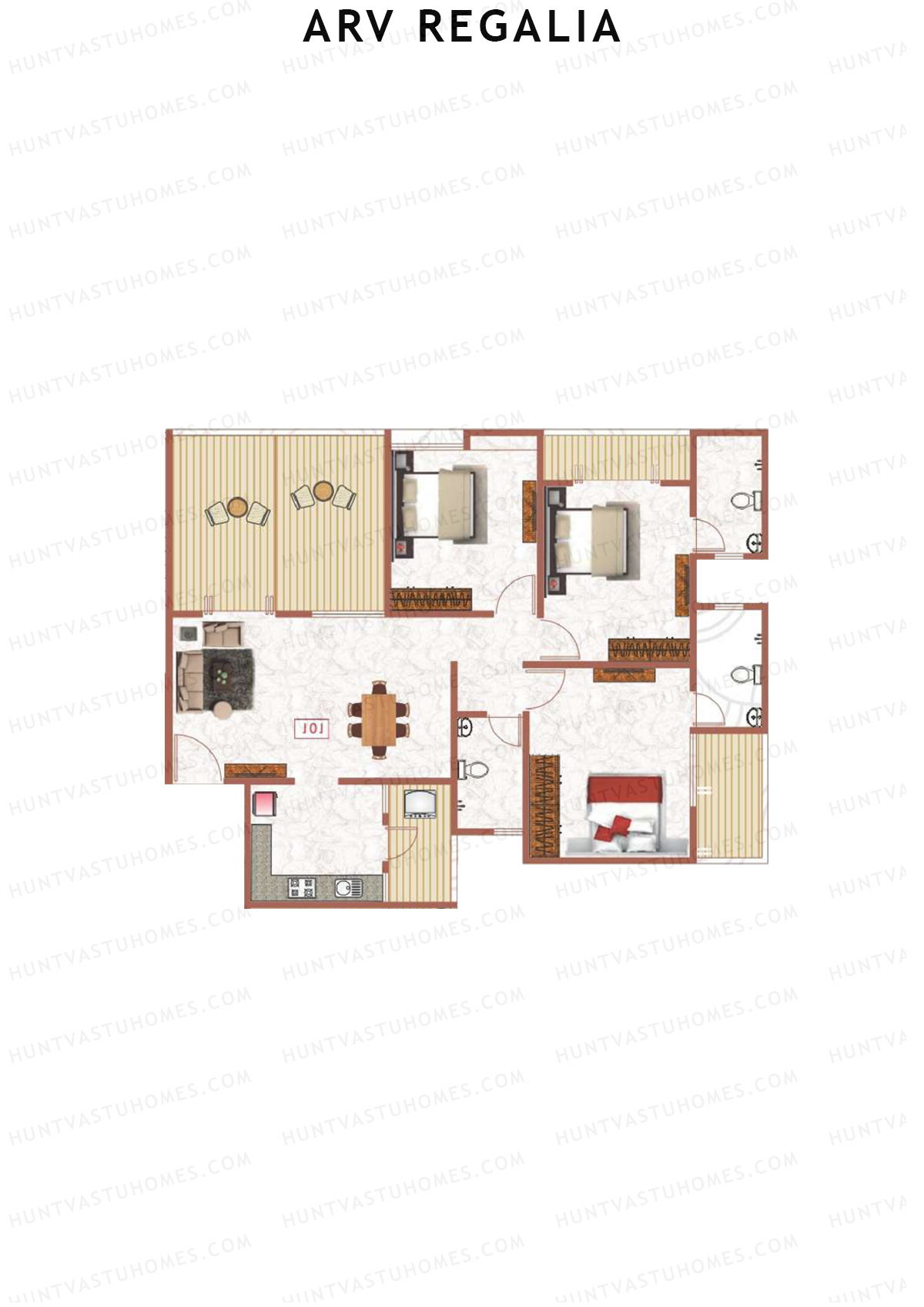 ARV Regalia Wing E Unit 4 Floor Plan