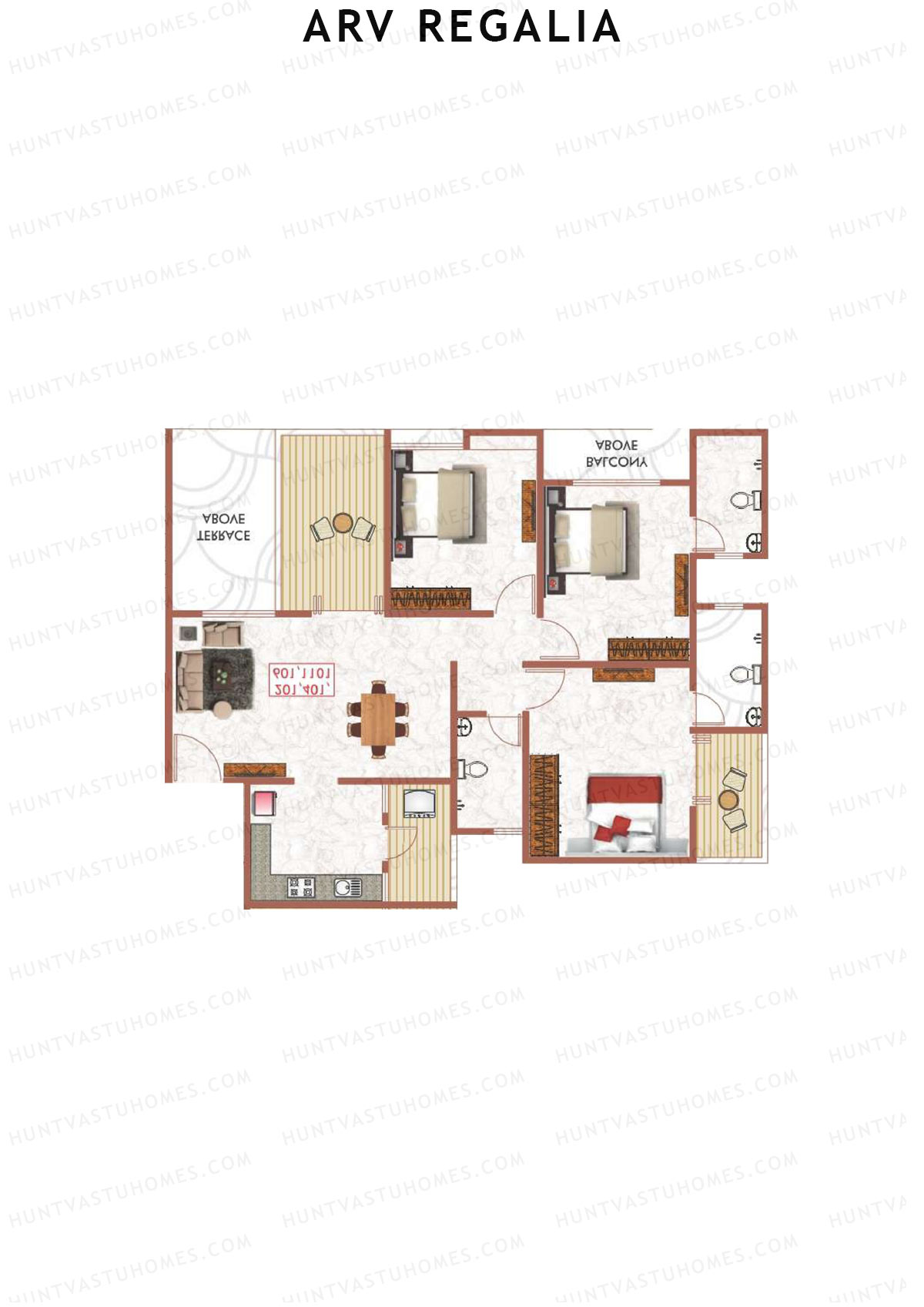 ARV Regalia Wing E Unit 4 Floor Plan