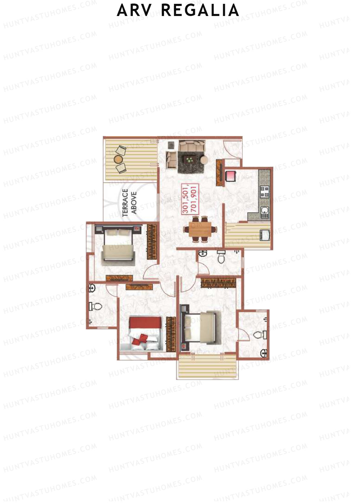 ARV Regalia Wing F Unit 1 Floor Plan