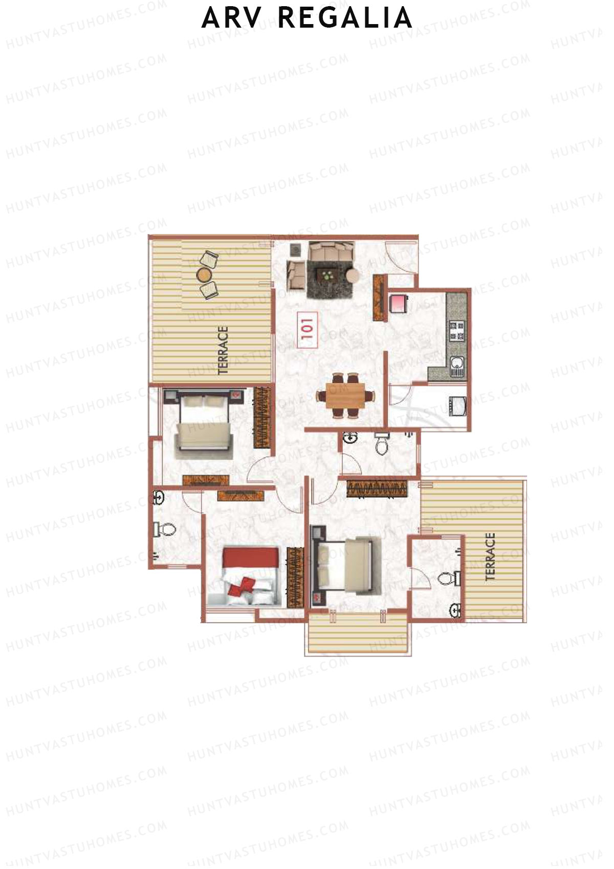 ARV Regalia Wing F Unit 1 Floor Plan