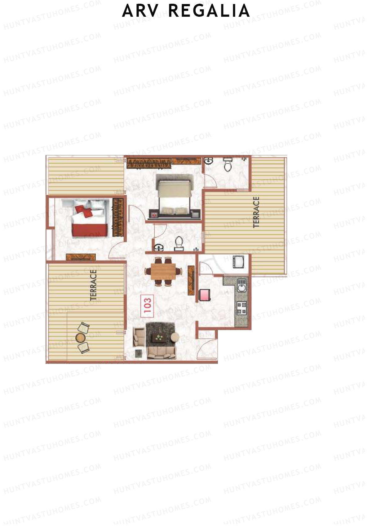 ARV Regalia Wing F Unit 3 Floor Plan