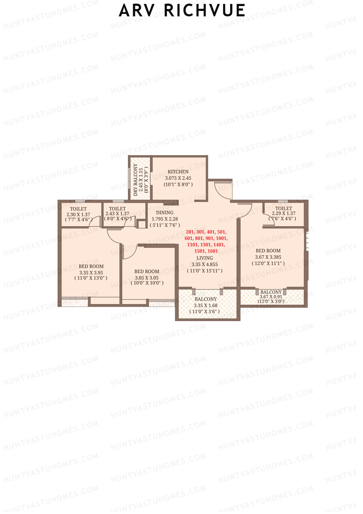 ARV Richvue Wing A5 Unit 1 Floor Plan