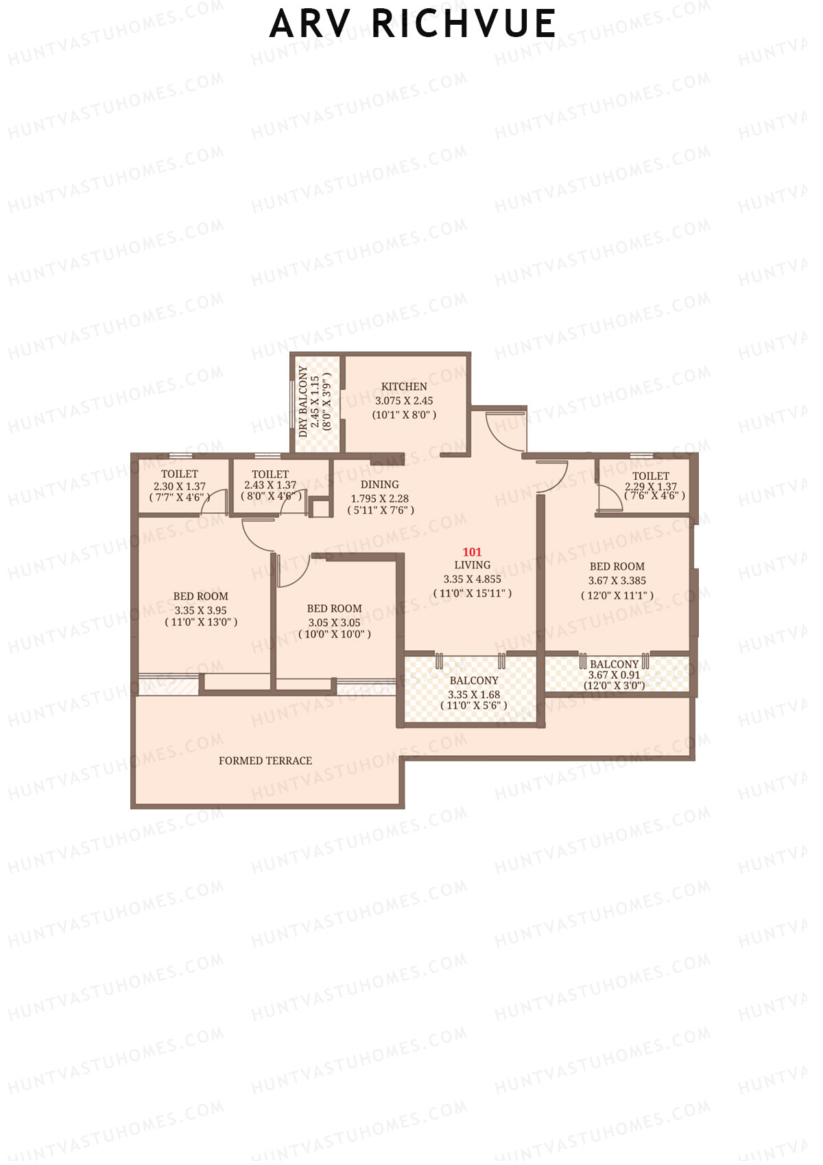 ARV Richvue Wing A5 Unit 1 Floor Plan