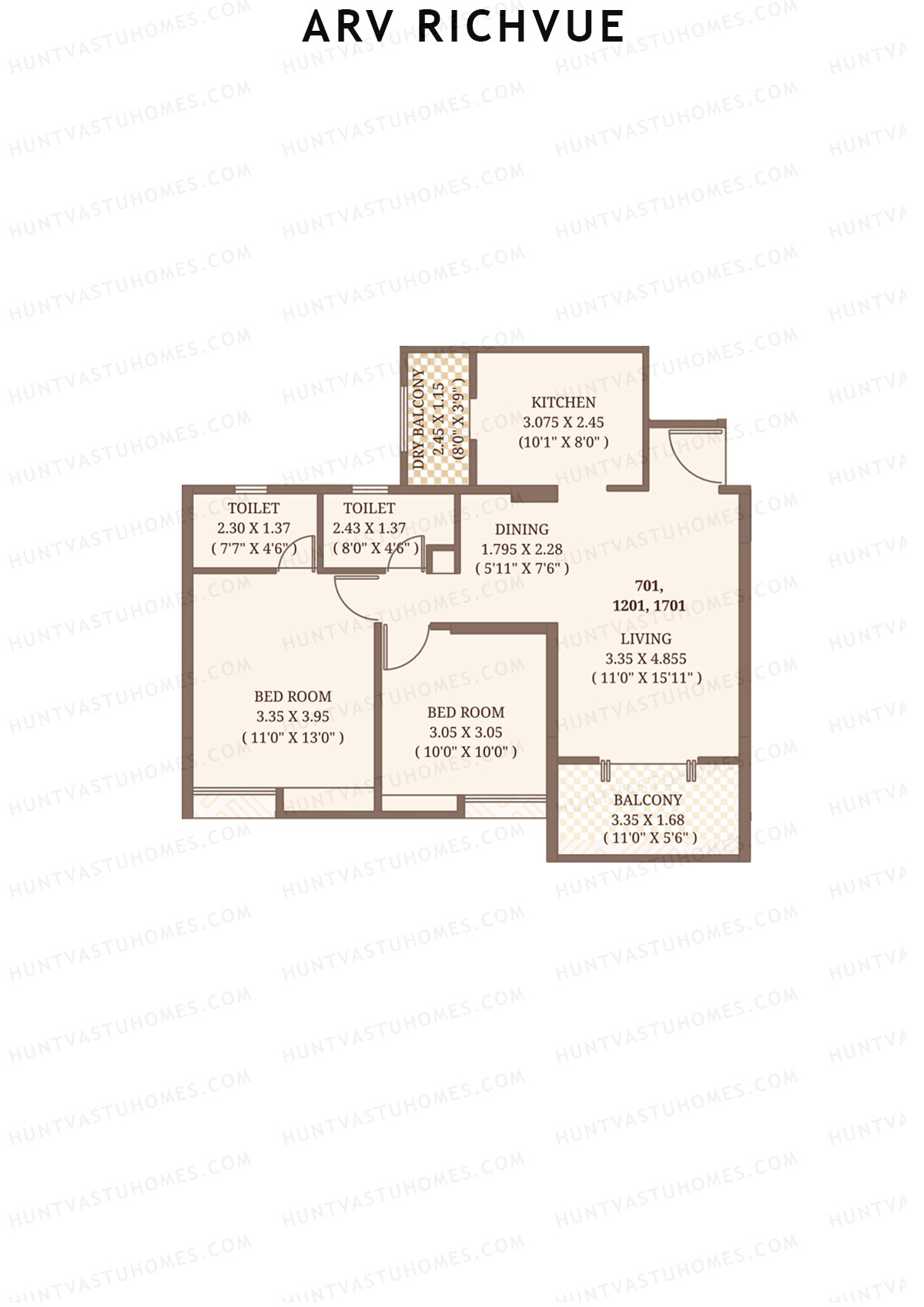 ARV Richvue Wing A5 Unit 1 Floor Plan