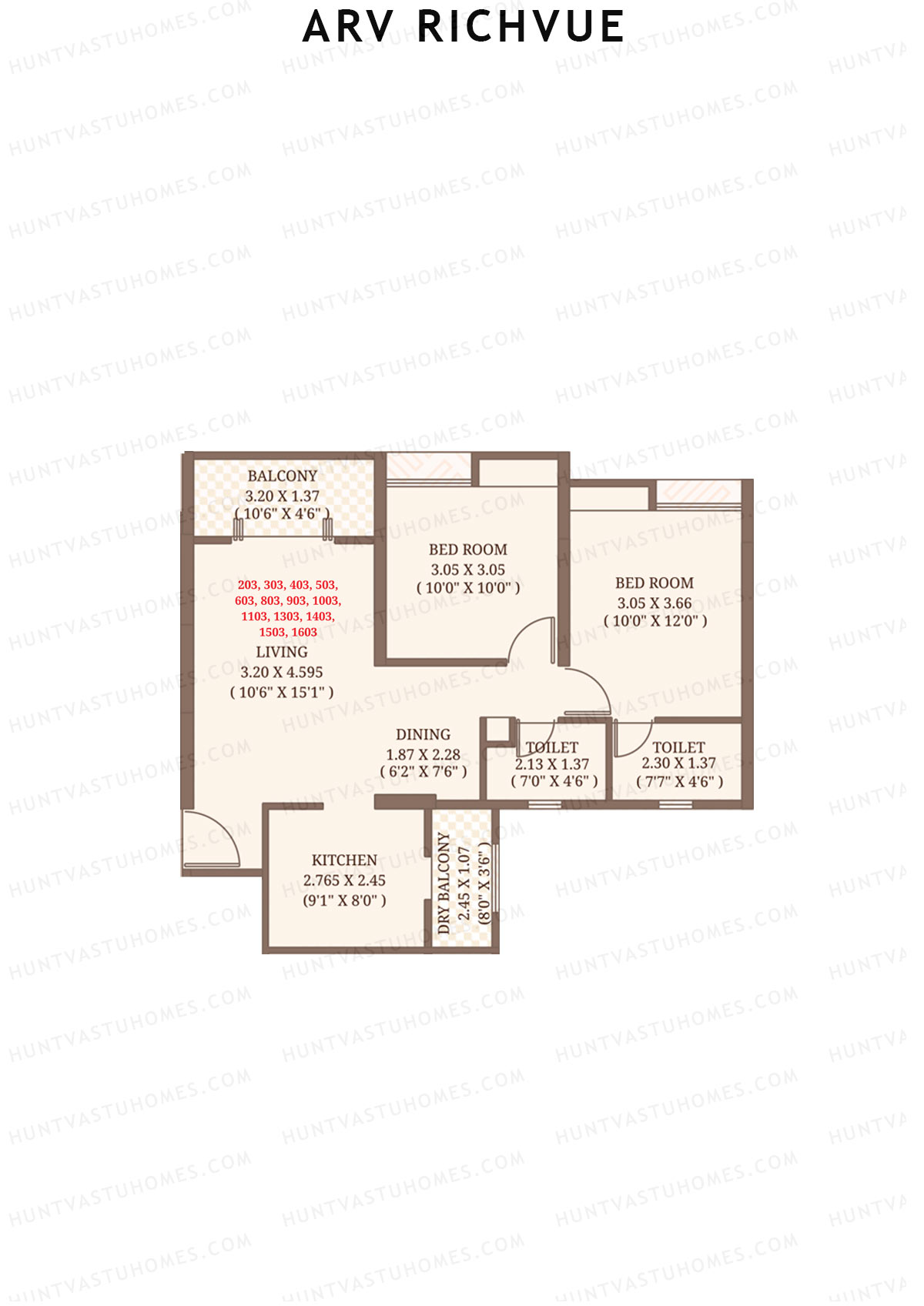 ARV Richvue Wing A5 Unit 3 Floor Plan