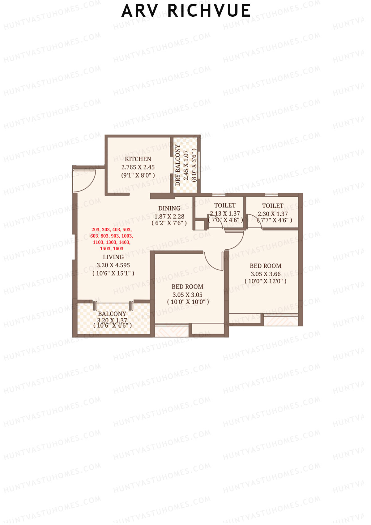 ARV Richvue Wing A5 Unit 4 Floor Plan