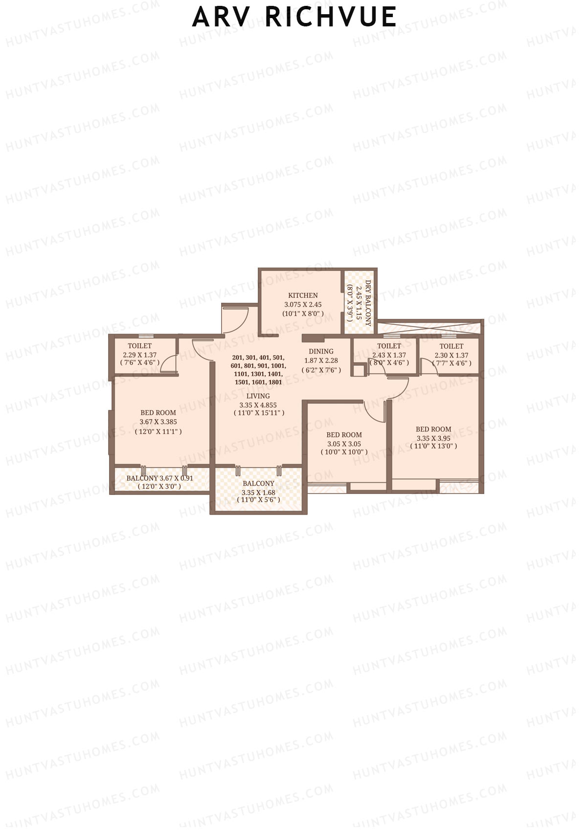 ARV Richvue Wing A6 Unit 1 Floor Plan