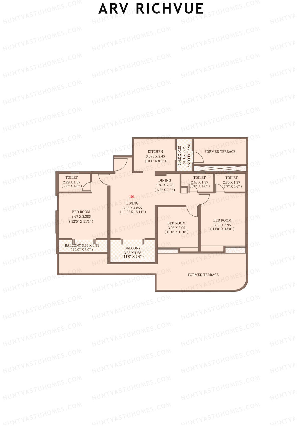 ARV Richvue Wing A6 Unit 1 Floor Plan