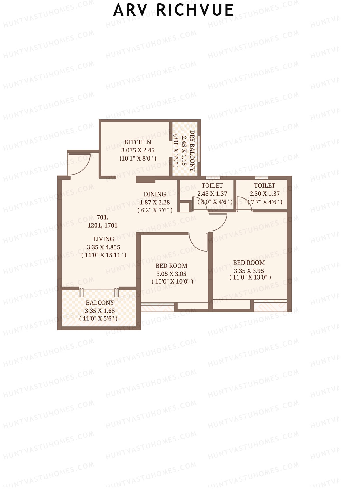 ARV Richvue Wing A6 Unit 1 Floor Plan