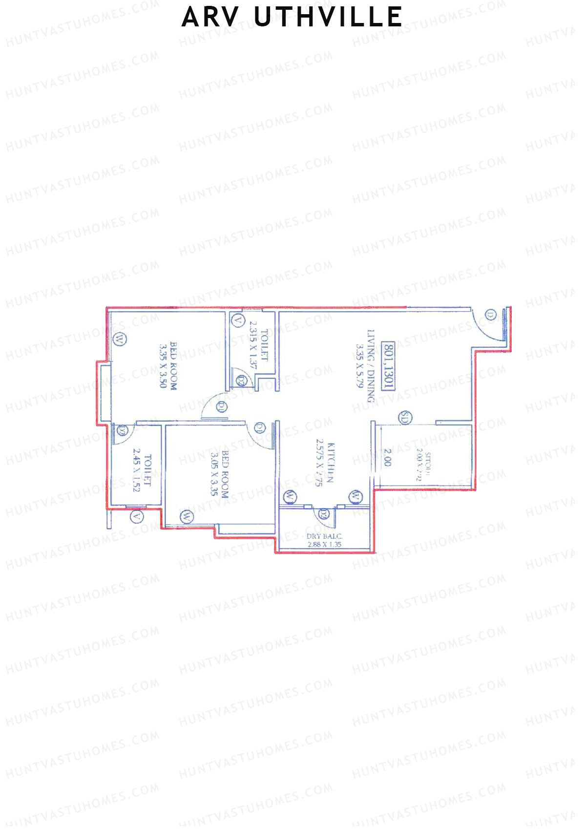 ARV Uthville Tower A1 Unit 1 Floor Plan