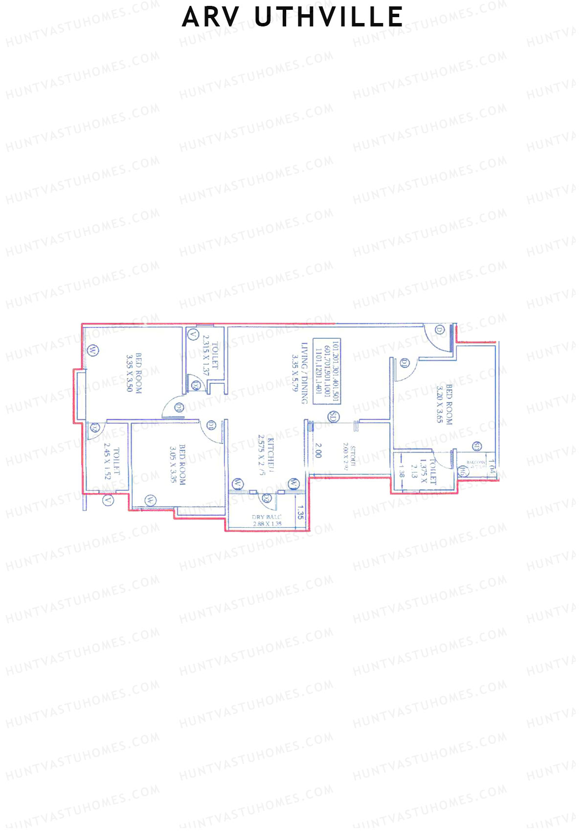 ARV Uthville Tower A1 Unit 1 Floor Plan