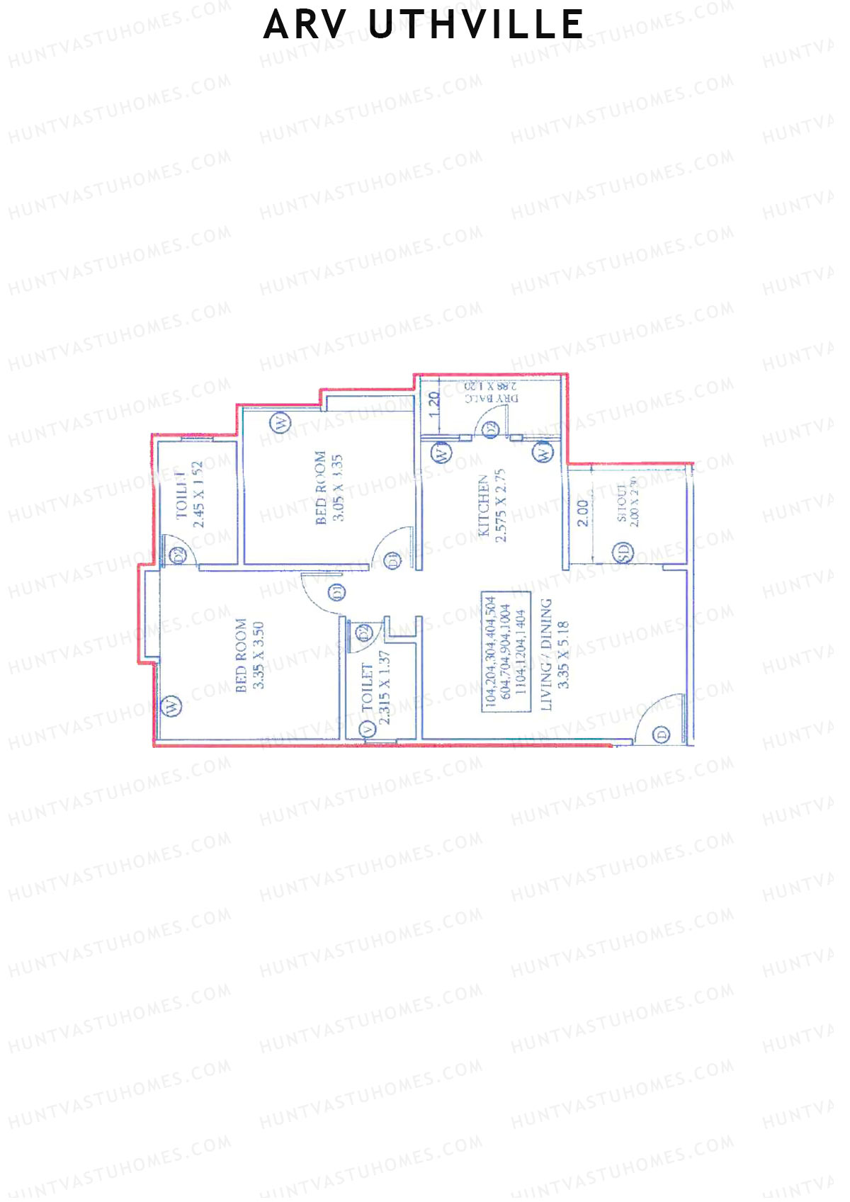 ARV Uthville Tower A1 Unit 2 Floor Plan