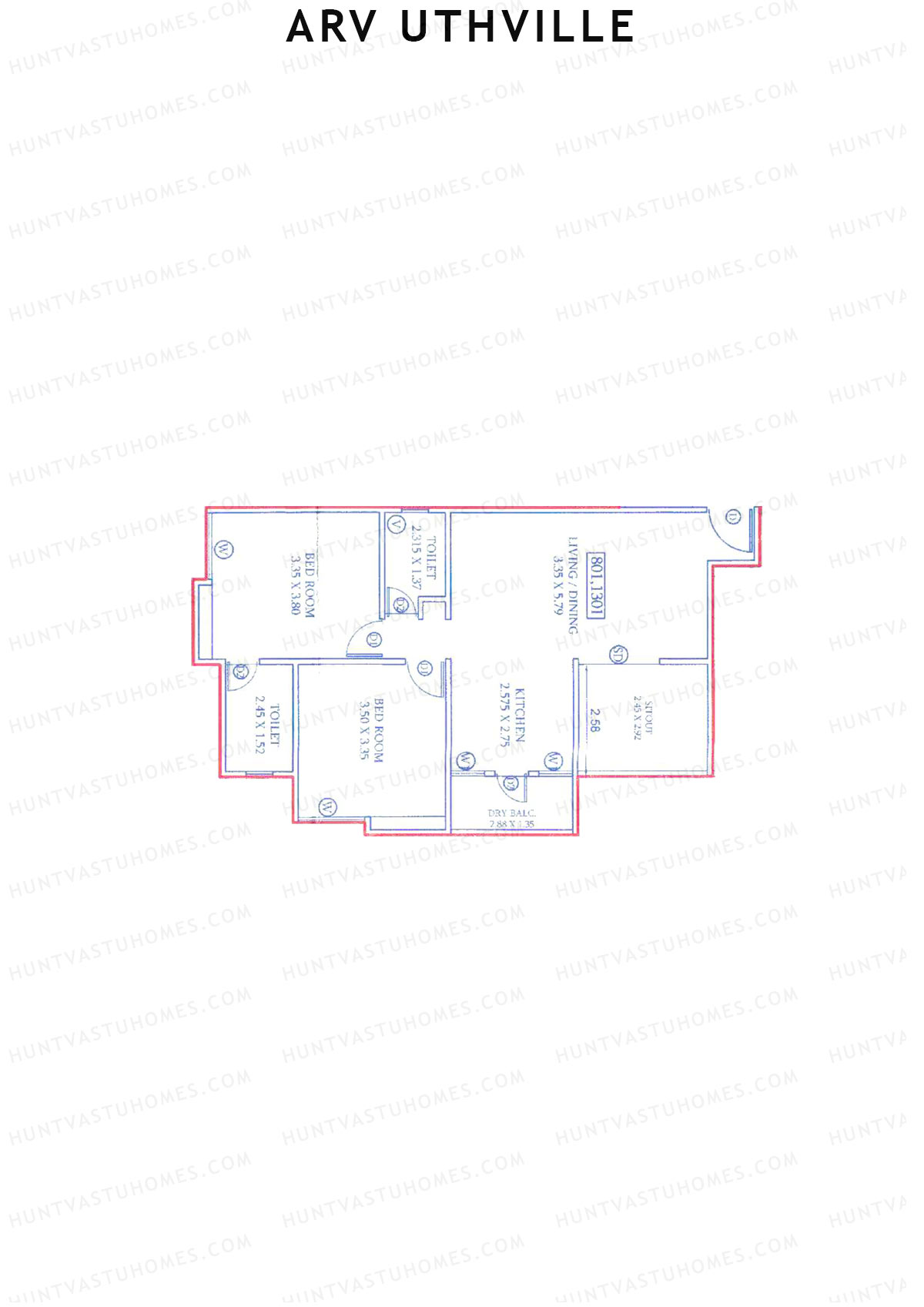 ARV Uthville Tower A2 Unit 1 Floor Plan