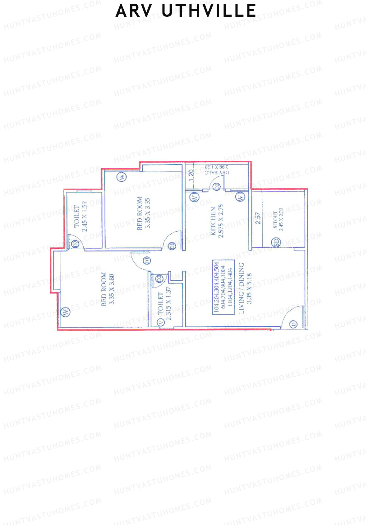 ARV Uthville Tower A2 Unit 2 Floor Plan