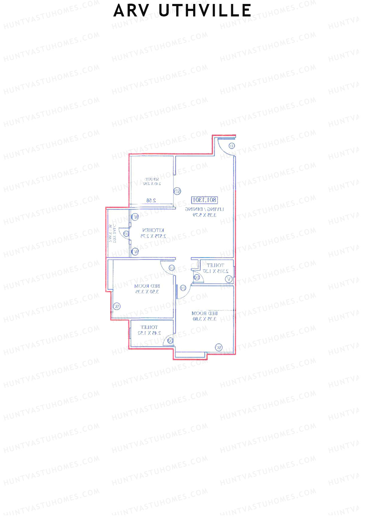 ARV Uthville Tower A3 Unit 1 Floor Plan