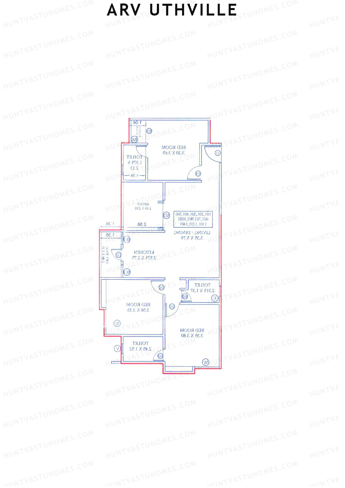 ARV Uthville Tower A3 Unit 1 Floor Plan