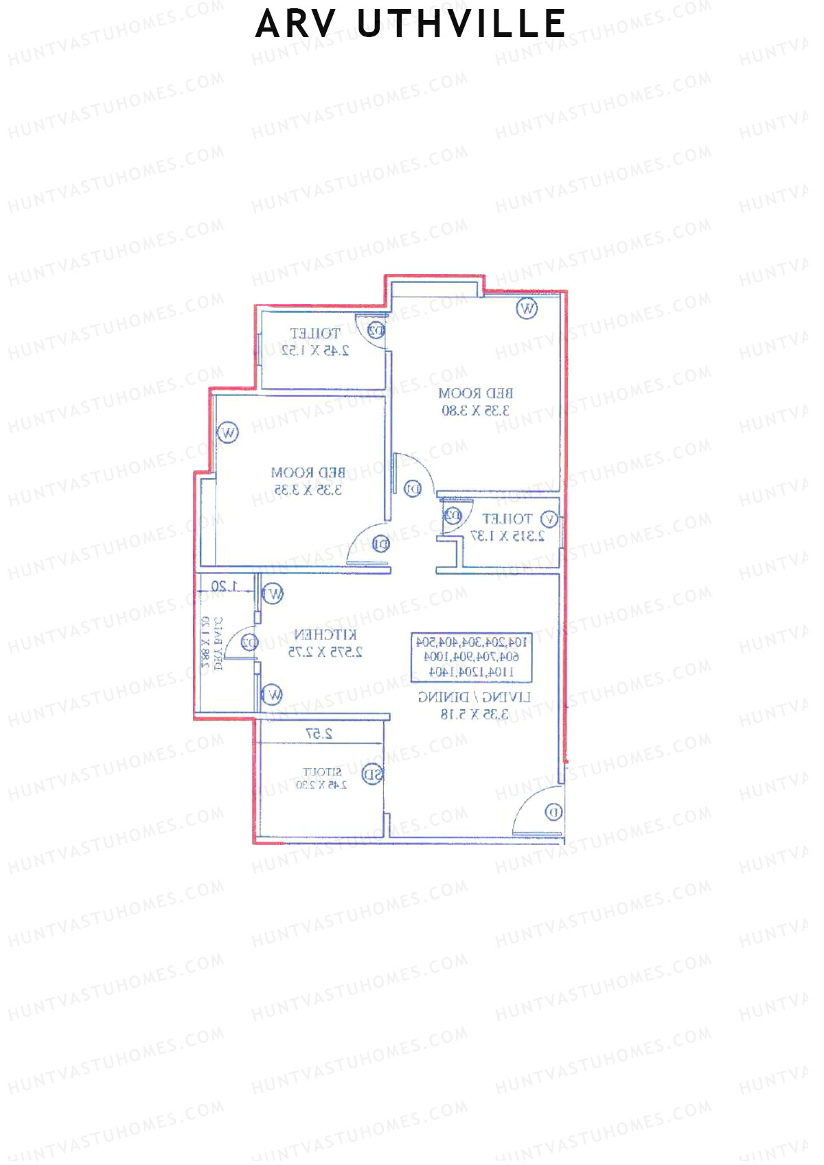 ARV Uthville Tower A3 Unit 2 Floor Plan