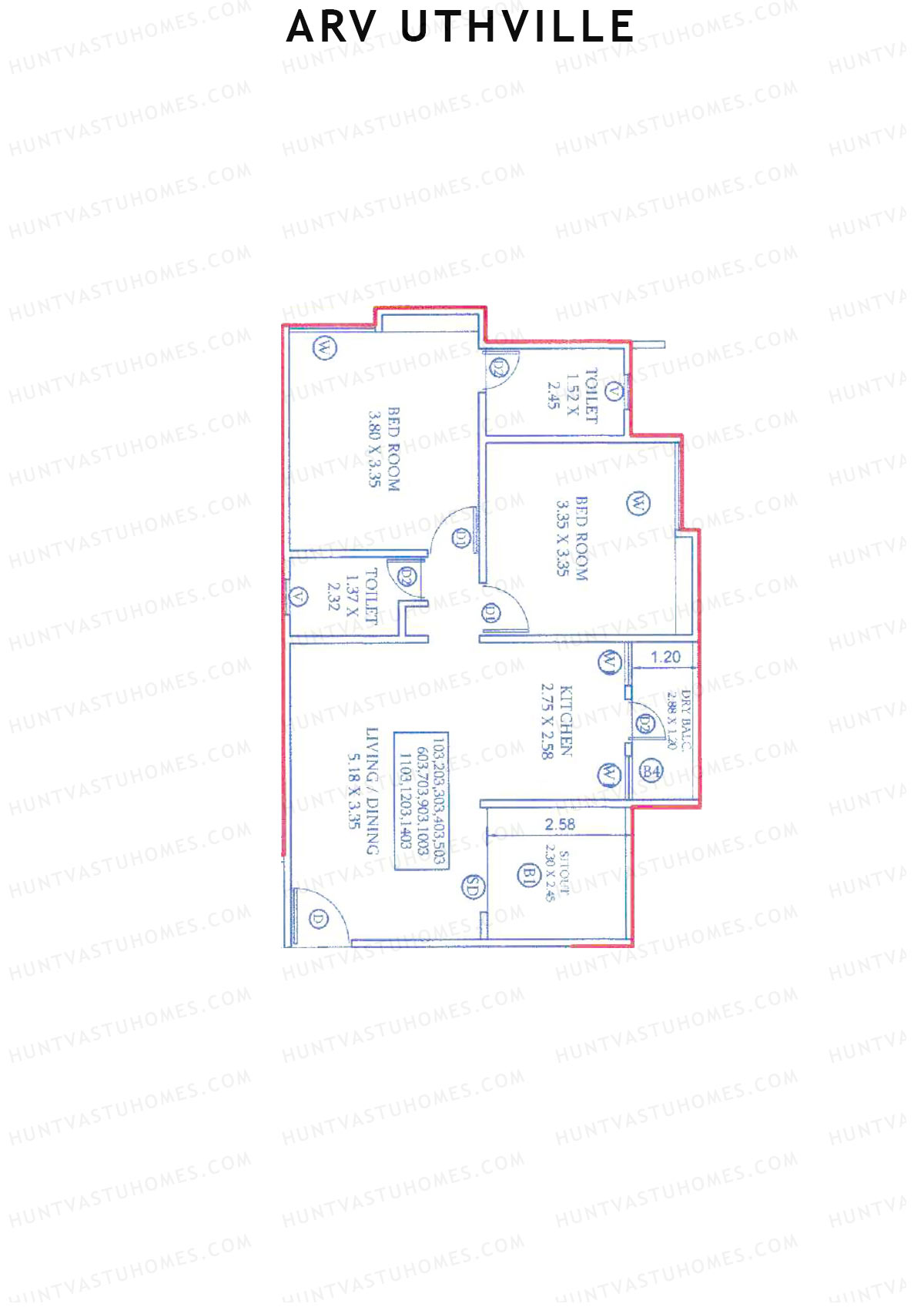 ARV Uthville Tower A3 Unit 3 Floor Plan