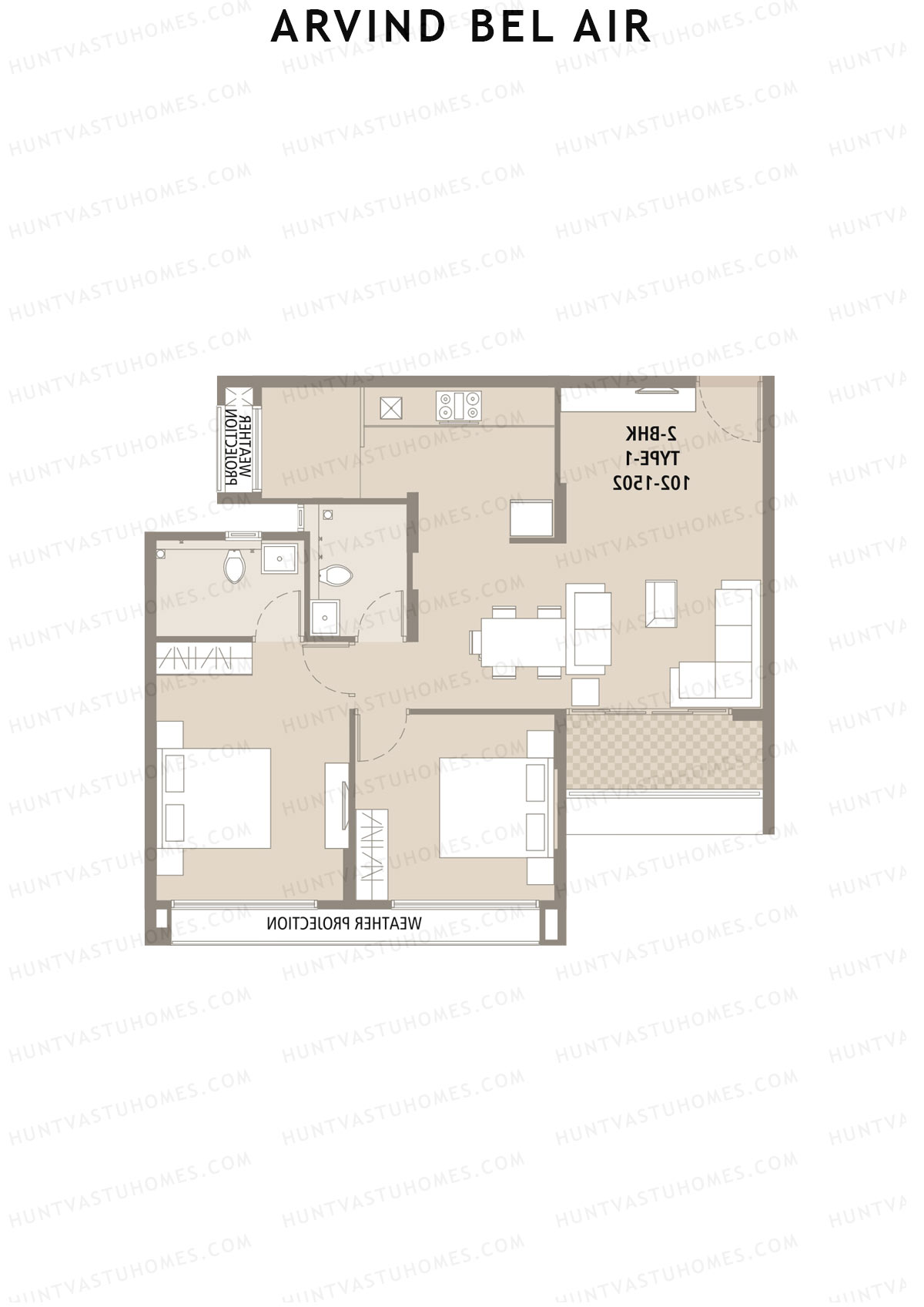Arvind Bel Air Block C Unit 2 (Type 1) Floor Plan