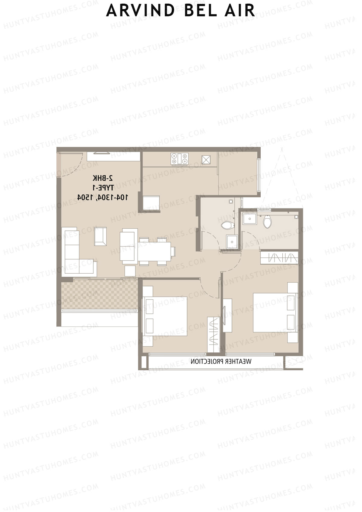 Arvind Bel Air Block C Unit 4 (Type 1) Floor Plan