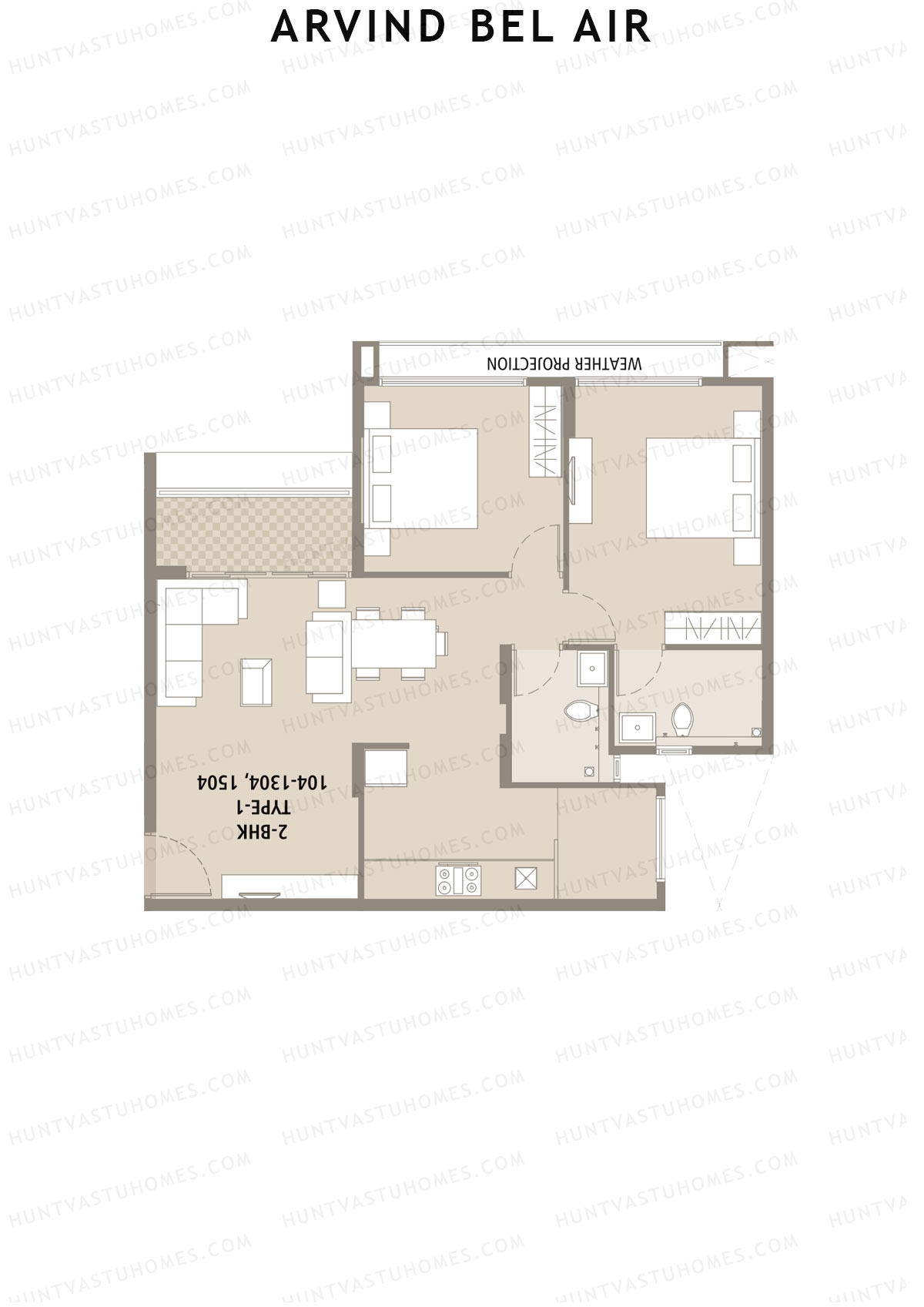 Arvind Bel Air Block C Unit 5 (Type 1) Floor Plan
