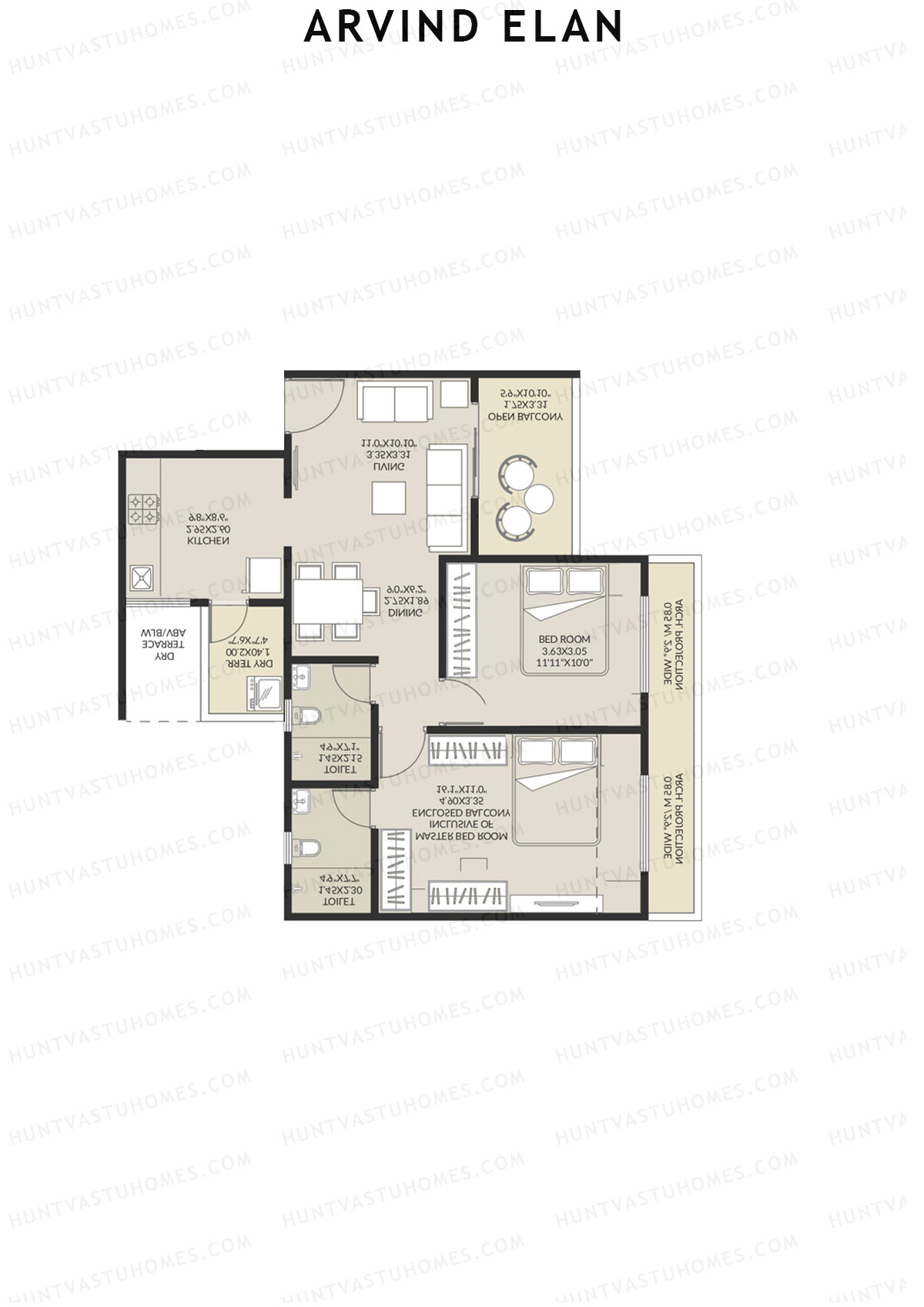 Arvind Elan Block A Unit 3 (Type 10) Floor Plan