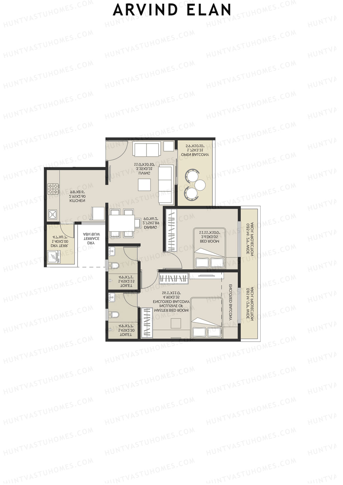 Arvind Elan Block A Unit 3 (Type 3) Floor Plan