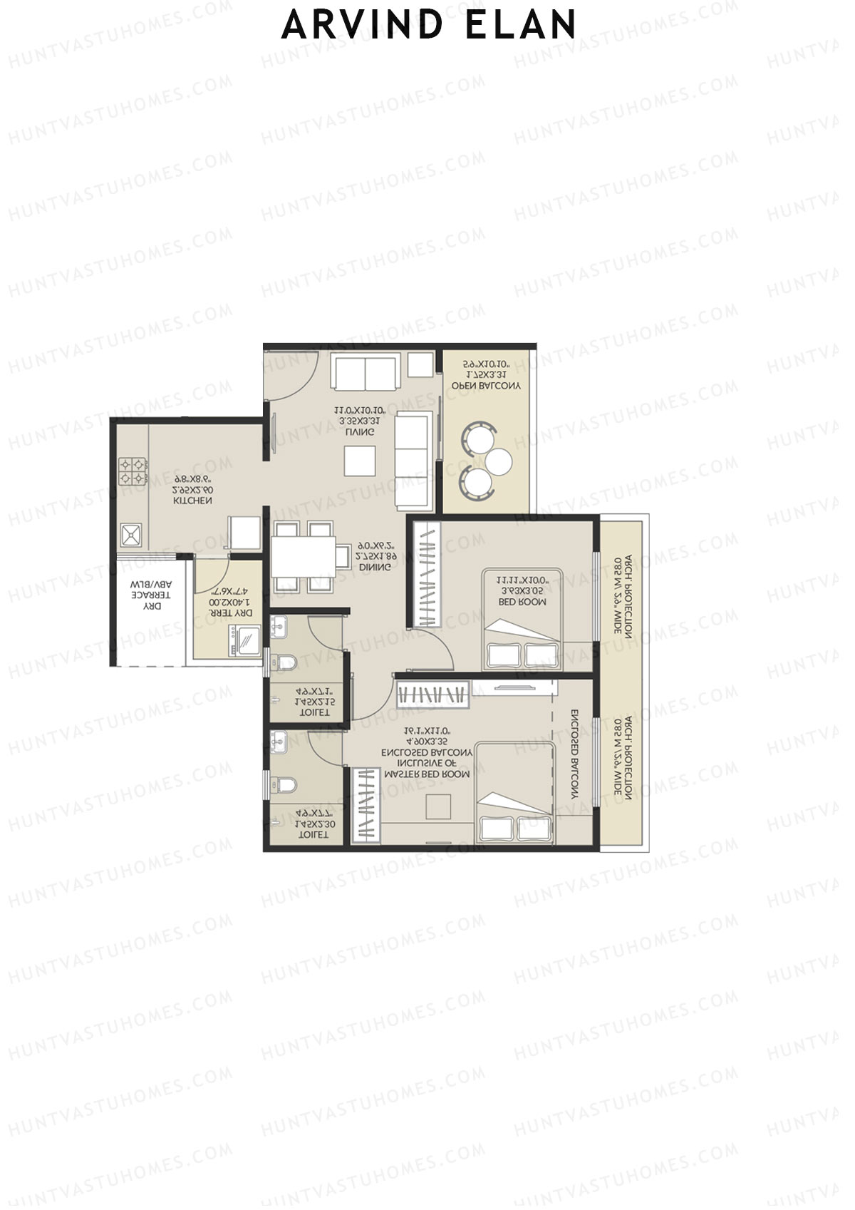 Arvind Elan Block A Unit 3 (Type 6) Floor Plan