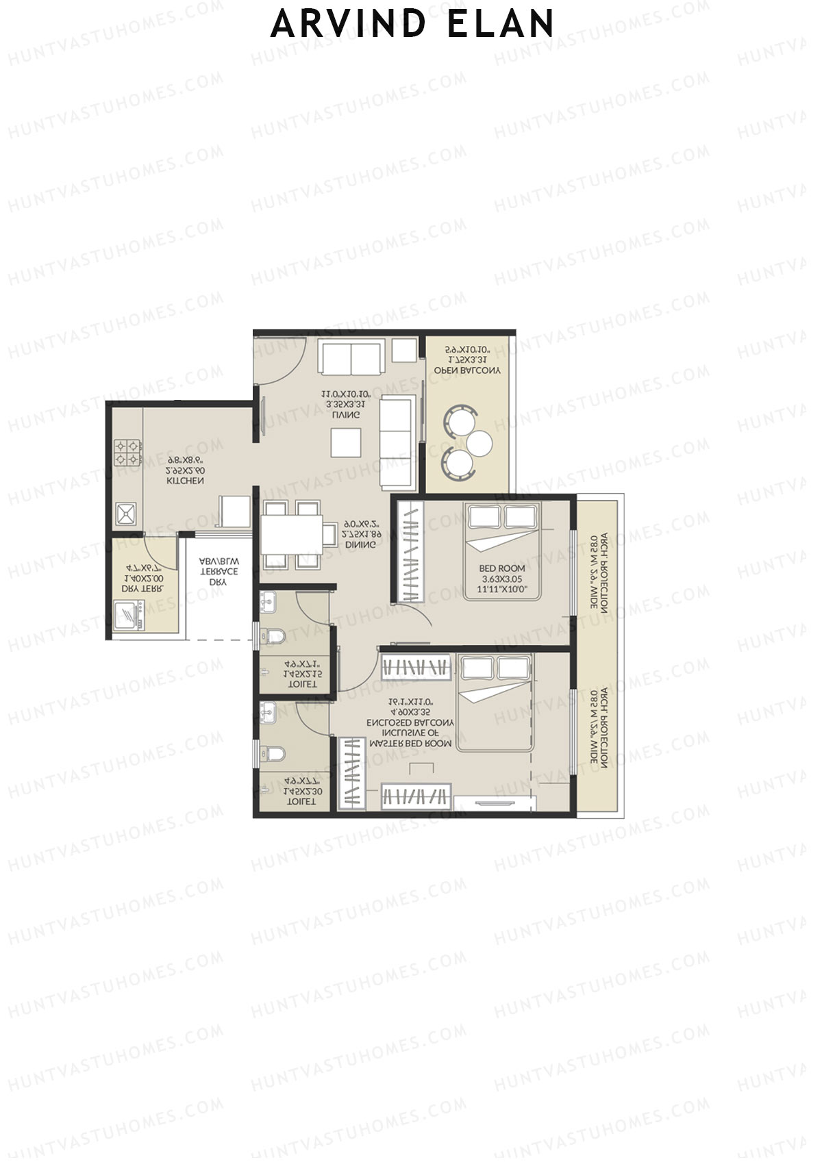Arvind Elan Block A Unit 4 (Type 11) Floor Plan