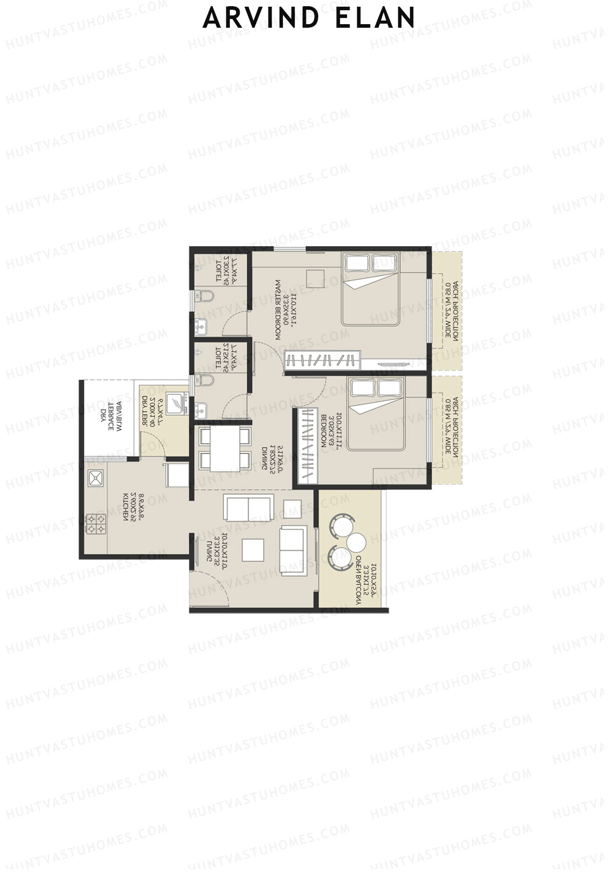 Arvind Elan Block B Unit 3 (Type B7) Floor Plan