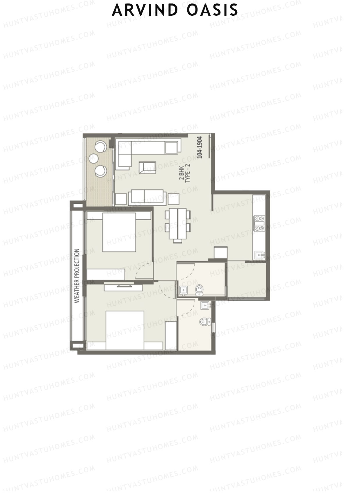 Arvind Oasis Block B Unit 1 (Type 2) Floor Plan