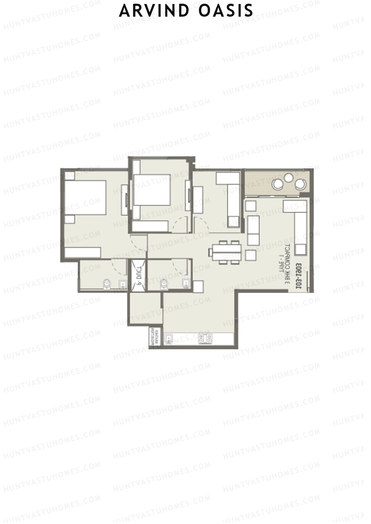 Arvind Oasis Block C Unit 4 (Type 1) Floor Plan