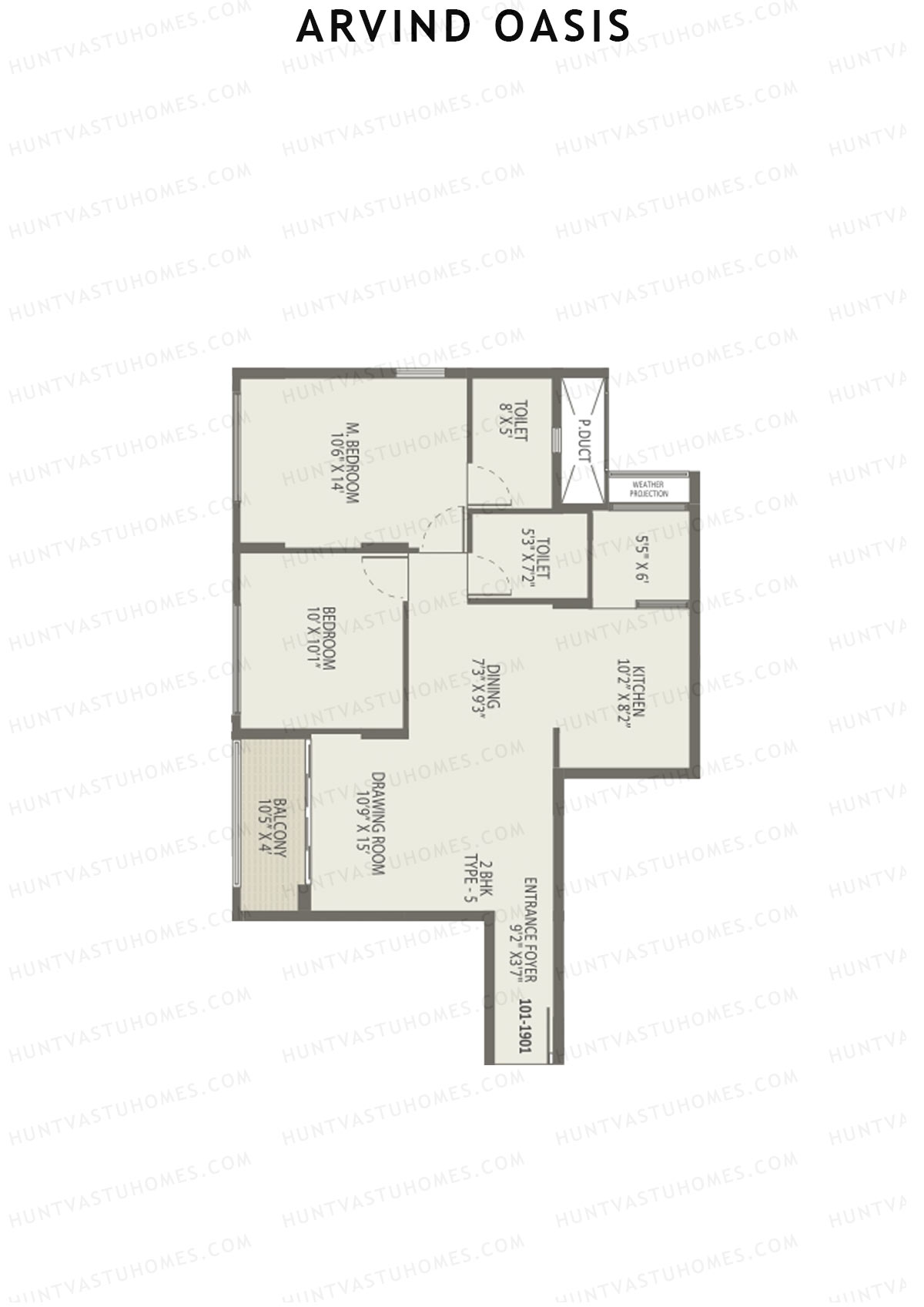 Arvind Oasis Block E Unit 1 (Type 5) Floor Plan