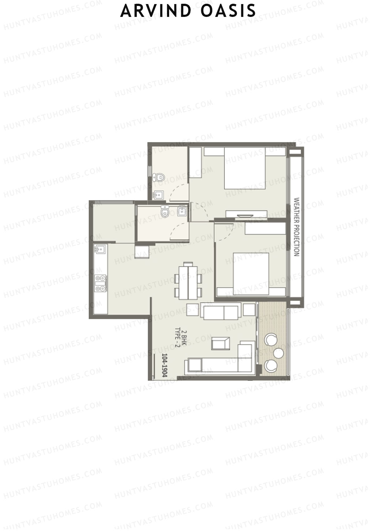 Arvind Oasis Block F Unit 2 (Type 2) Floor Plan
