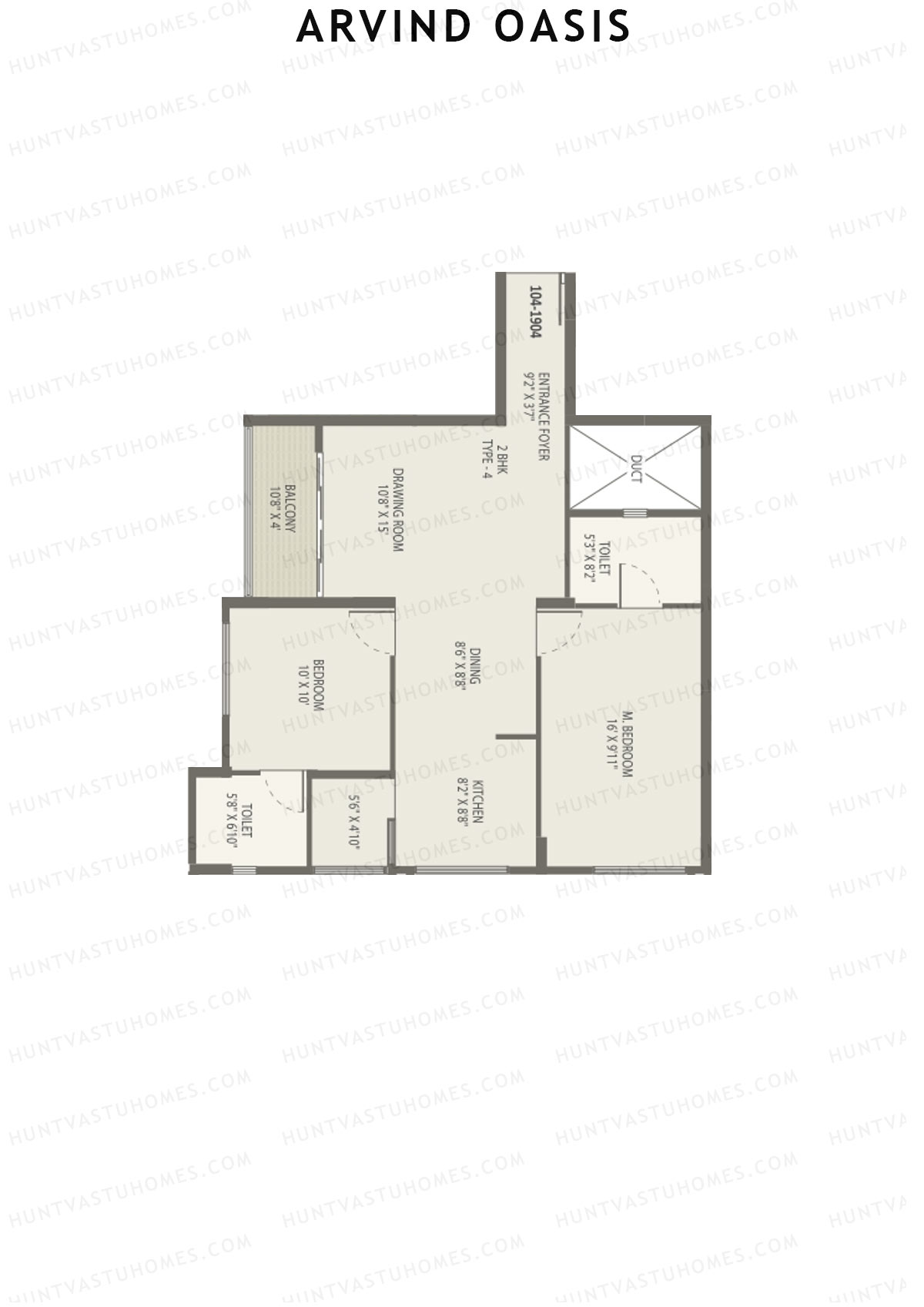 Arvind Oasis Block F Unit 4 (Type 4) Floor Plan