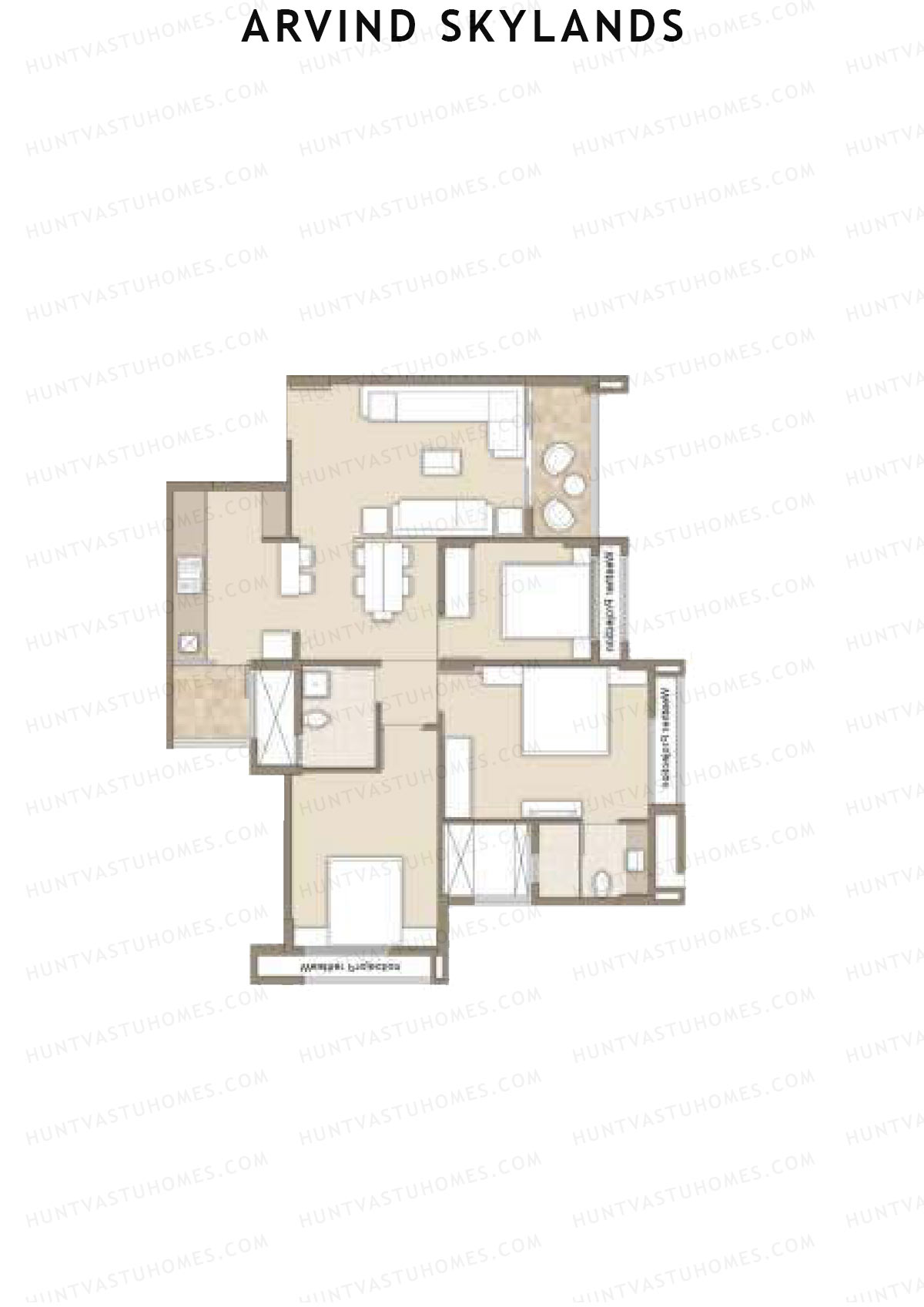 Arvind Skylands Block A Unit 1 Floor Plan