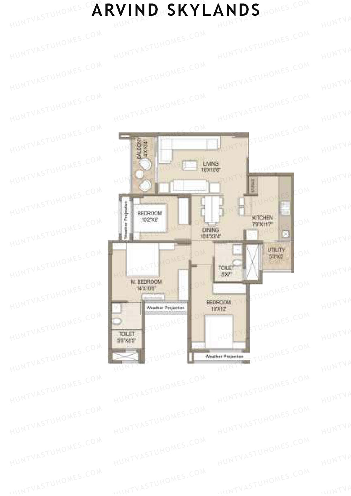 Arvind Skylands Block A Unit 2 Floor Plan
