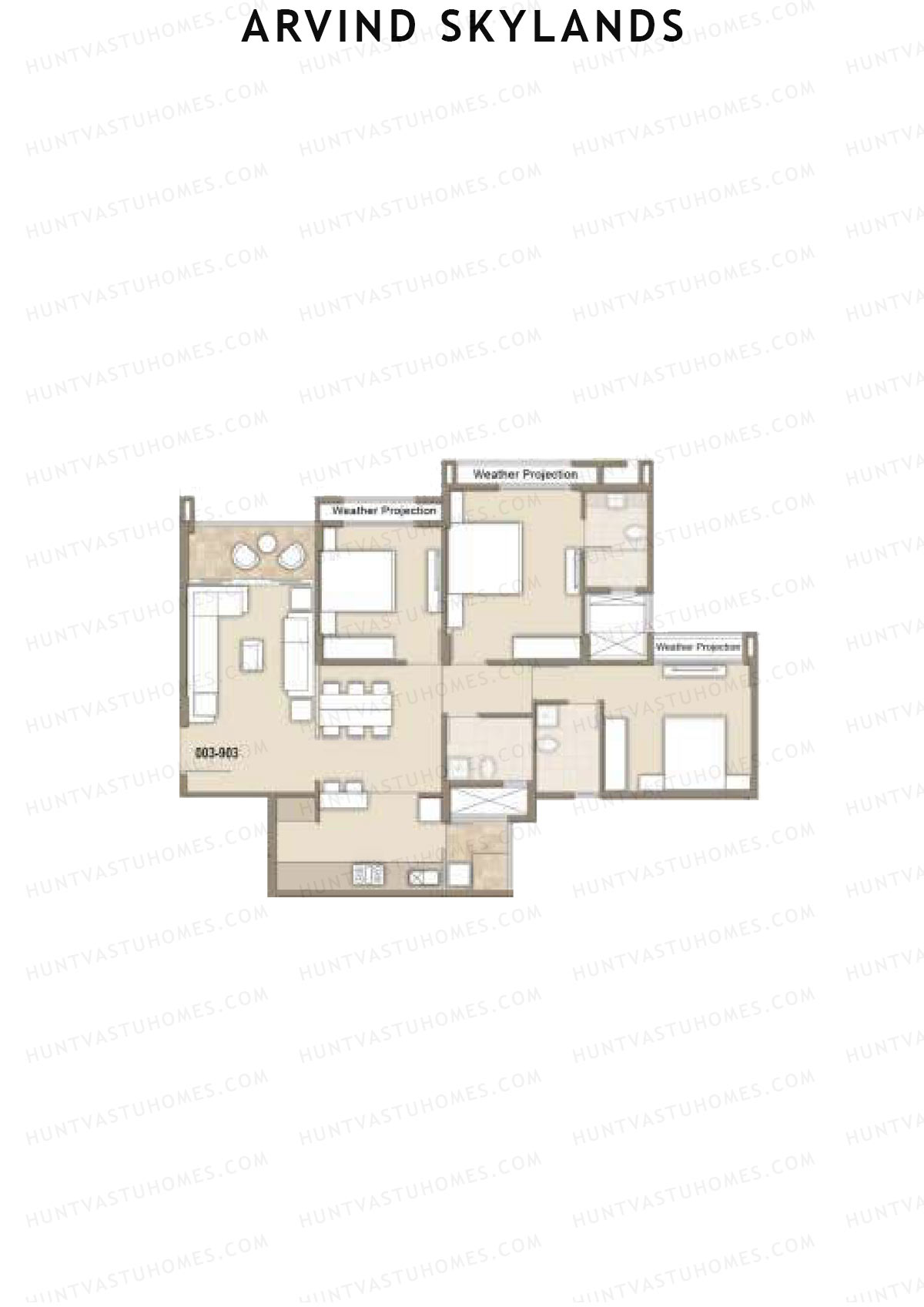 Arvind Skylands Block B Unit 3 Floor Plan