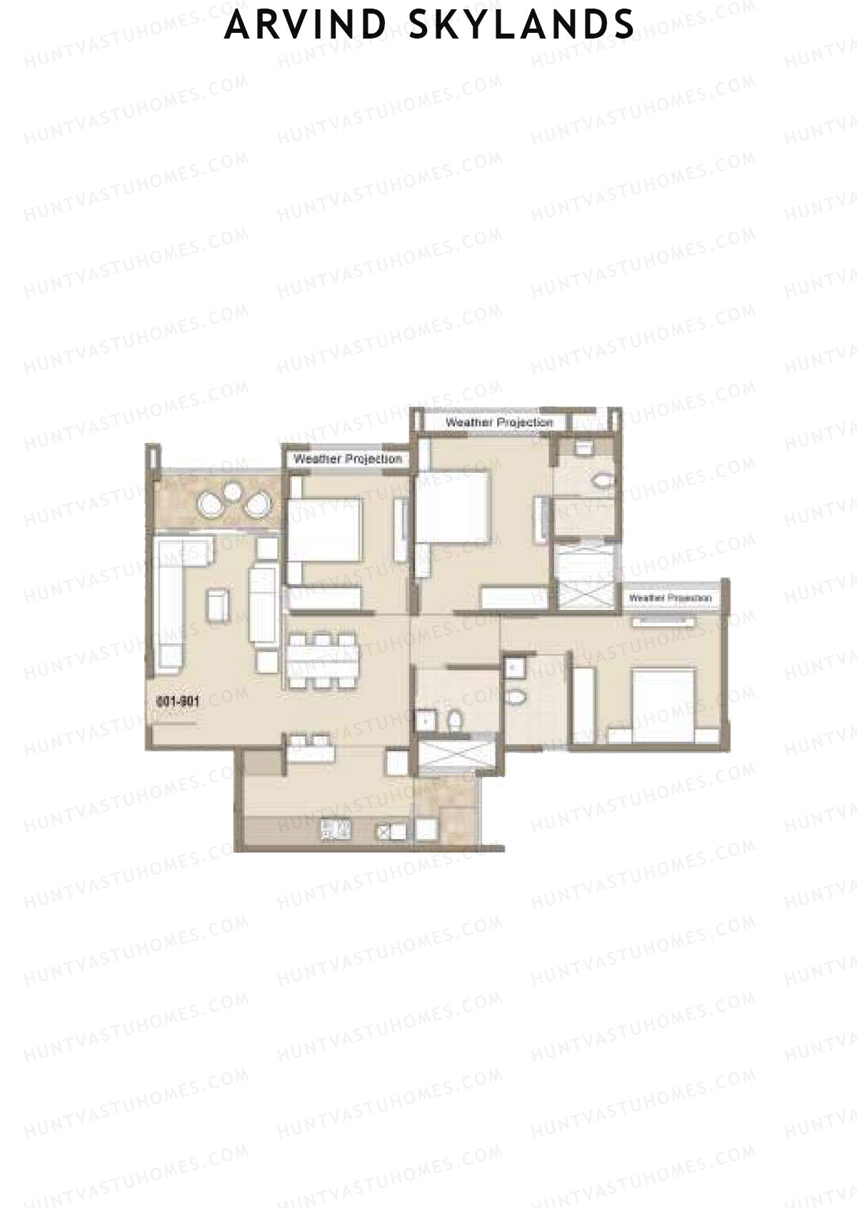 Arvind Skylands Block J Unit 1 Floor Plan