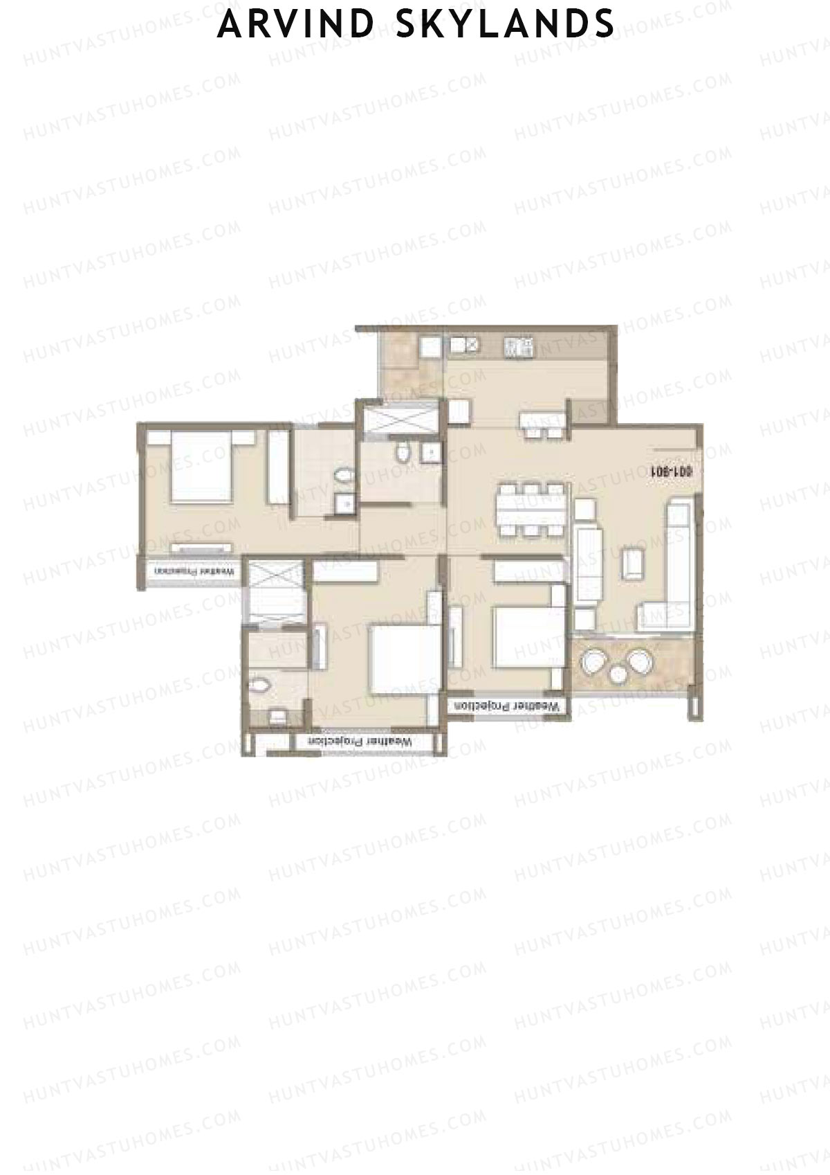 Arvind Skylands Block J Unit 3 Floor Plan